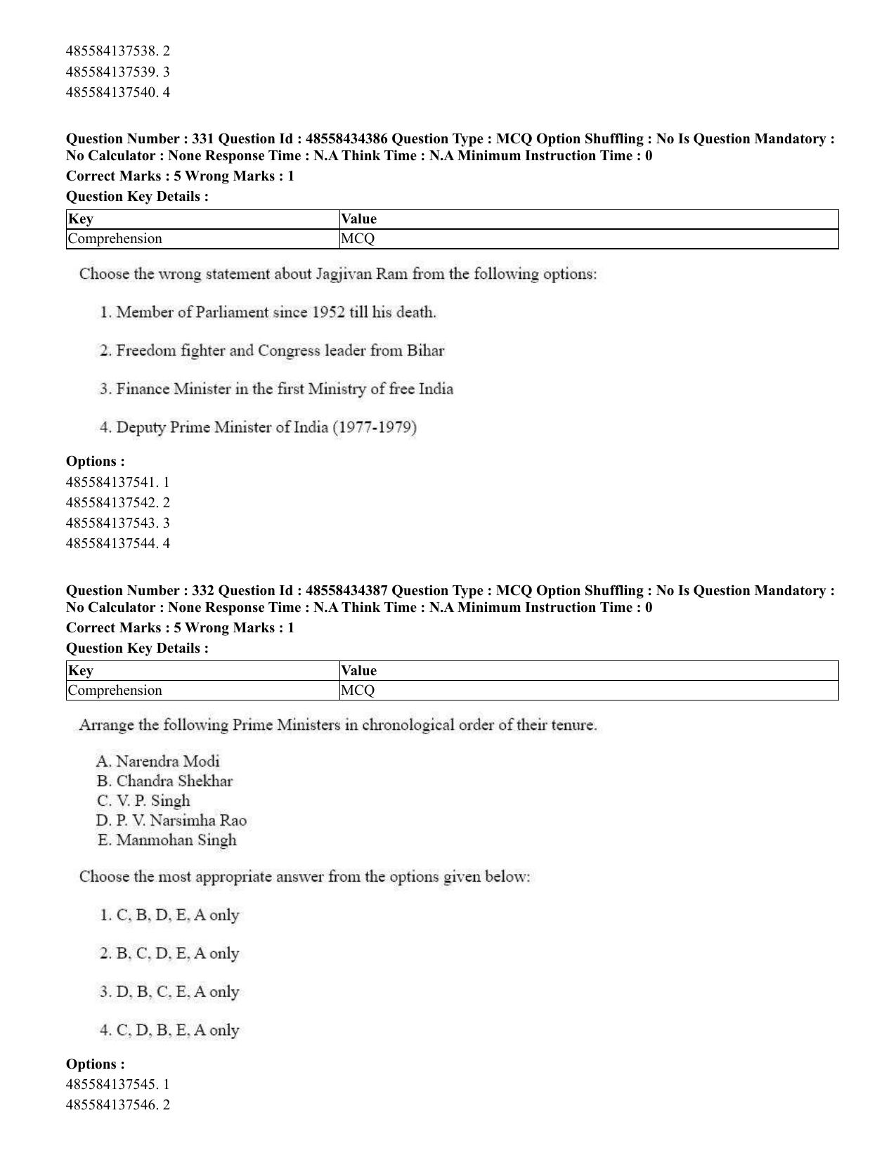 CUET 2023 English Assamese Shift 3 Question Paper - 18 June 2023 - Page 300