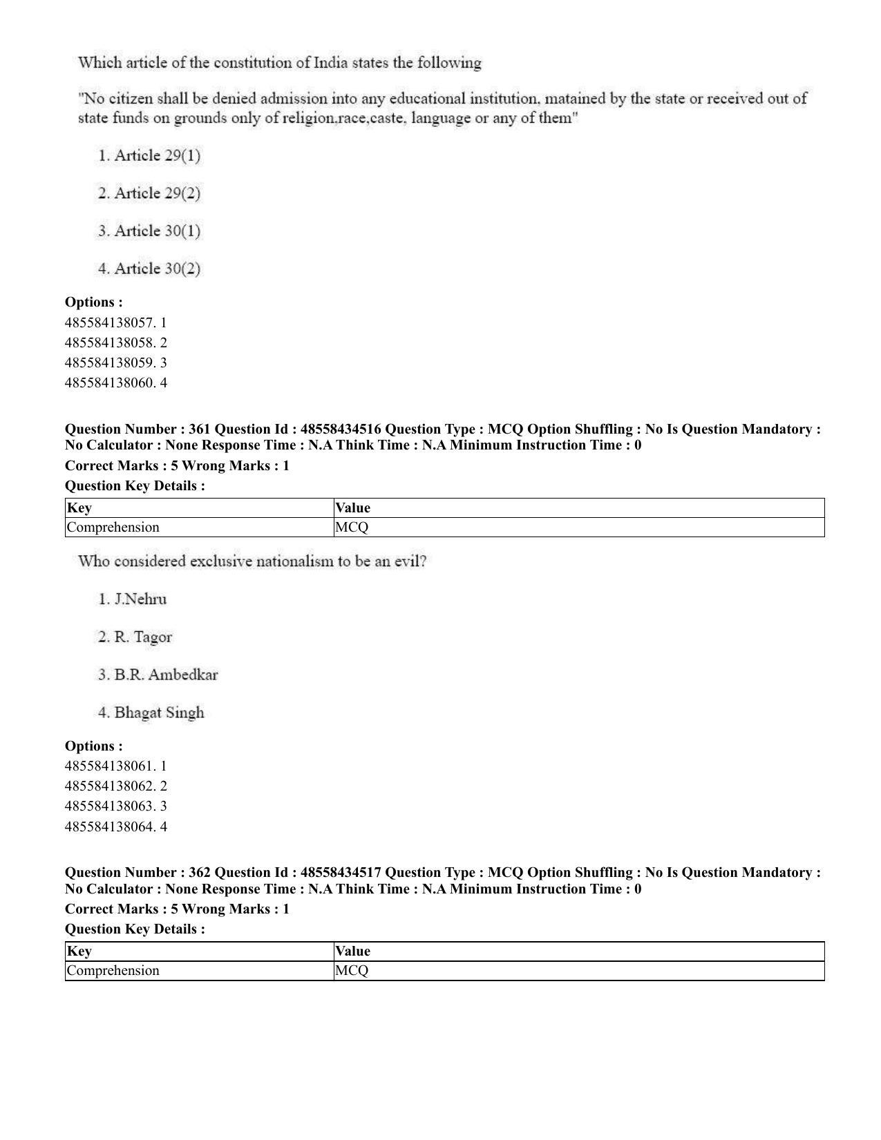 CUET 2023 English Assamese Shift 3 Question Paper - 18 June 2023 - Page 319