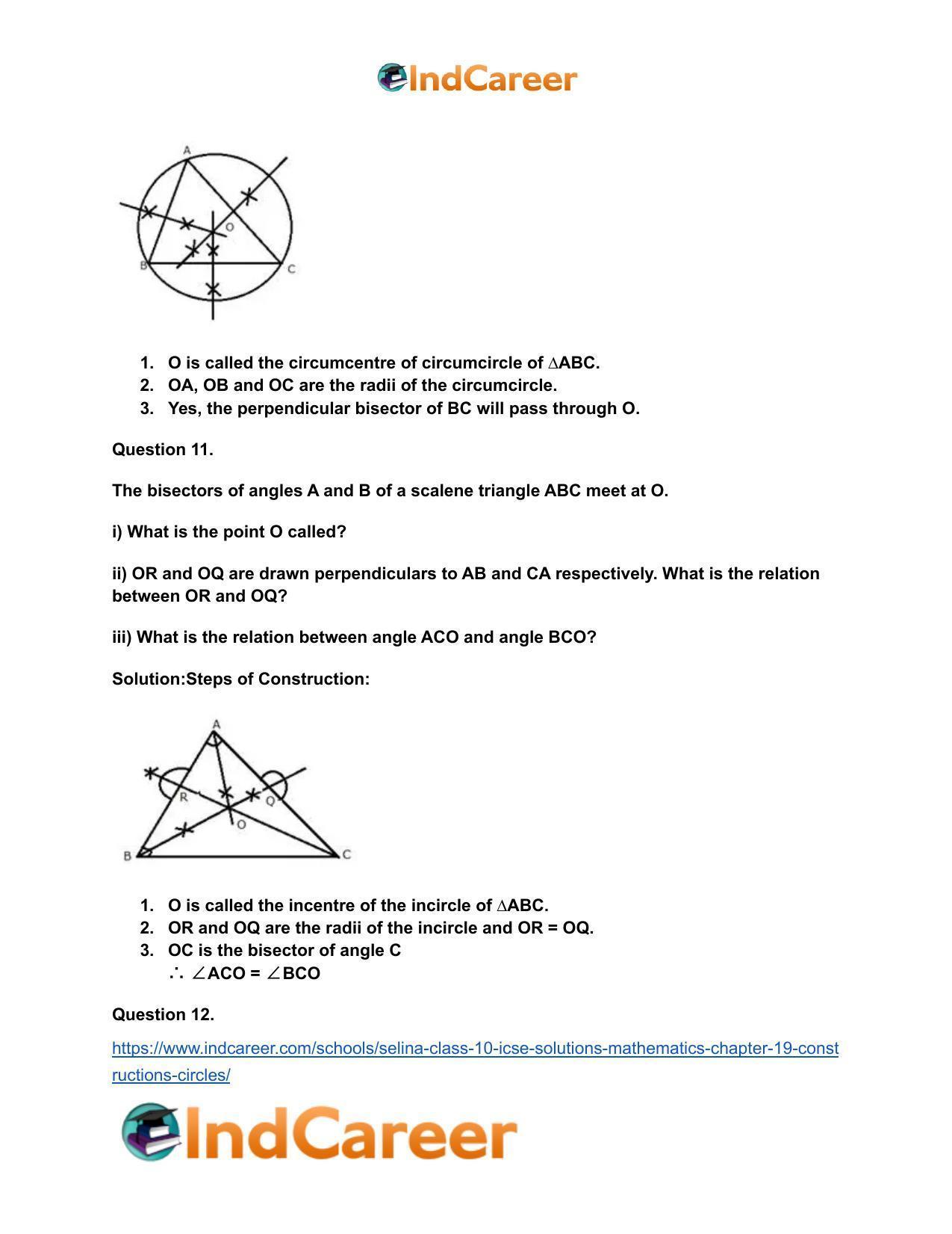 Selina Class 10 ICSE Solutions Mathematics : Chapter 19- Constructions (Circles) - Page 10
