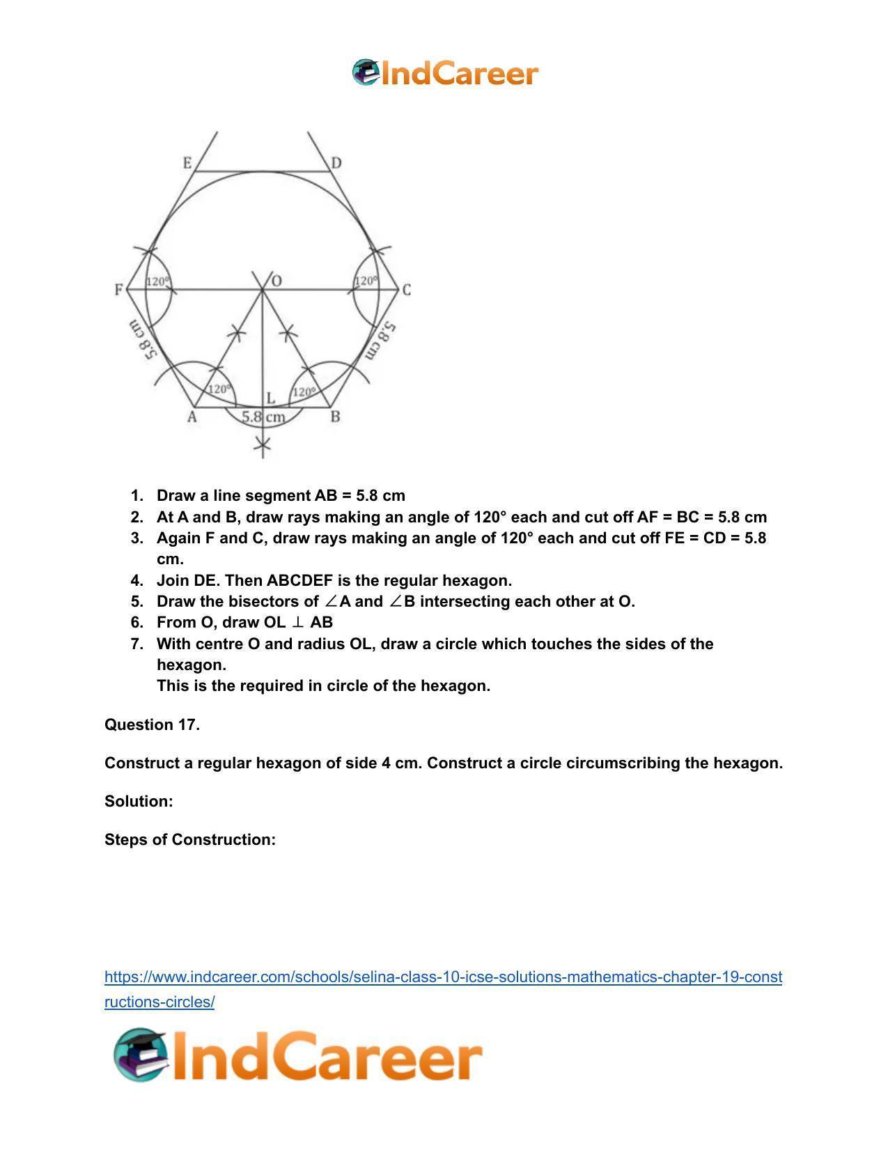 Selina Class 10 ICSE Solutions Mathematics : Chapter 19- Constructions (Circles) - Page 14