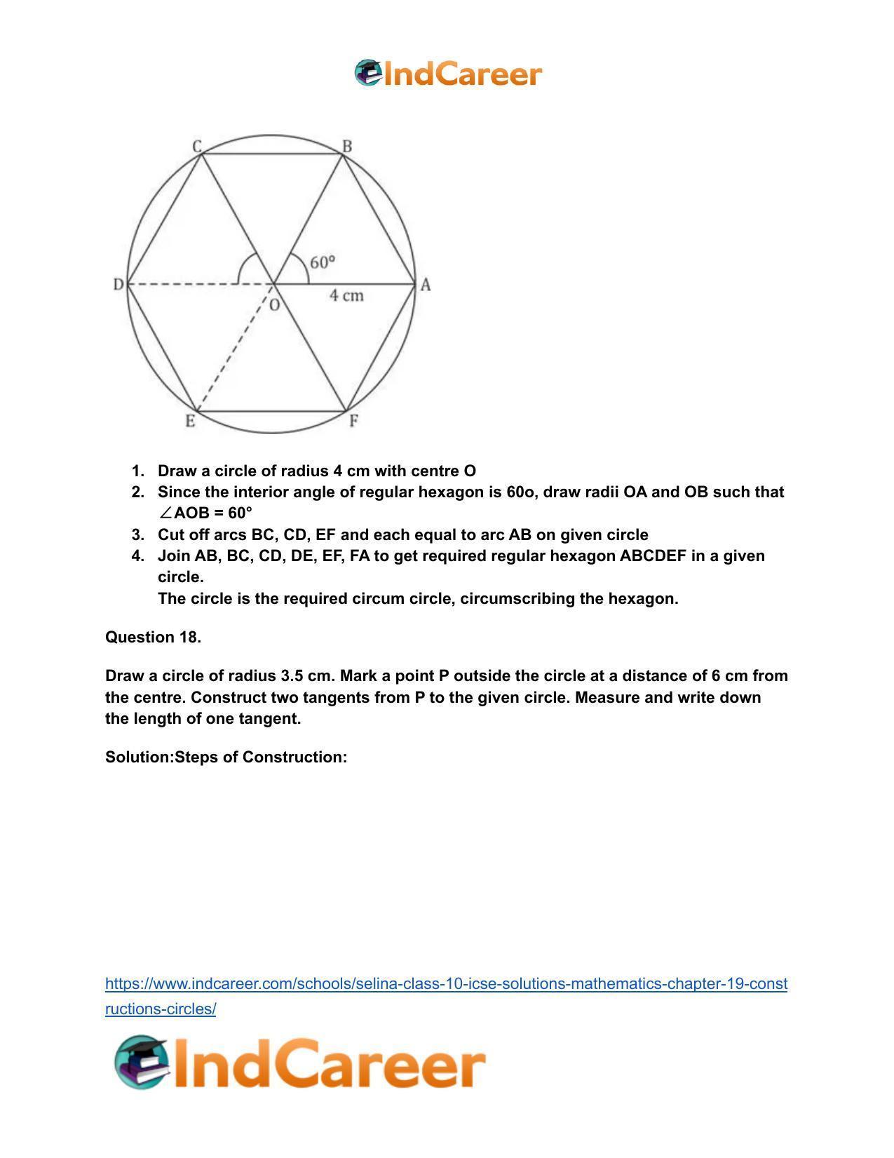 Selina Class 10 ICSE Solutions Mathematics : Chapter 19- Constructions (Circles) - Page 15