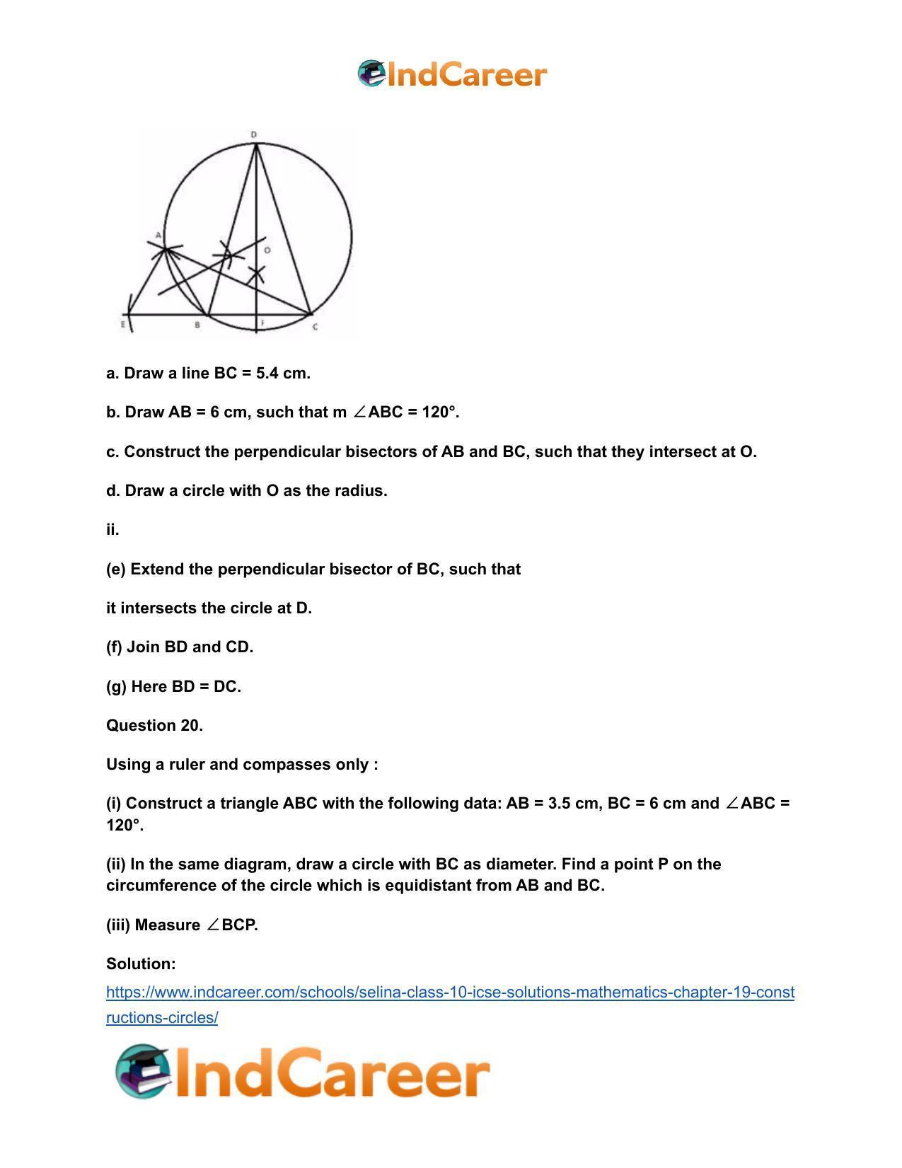 Selina Class 10 ICSE Solutions Mathematics : Chapter 19- Constructions (Circles) - Page 17
