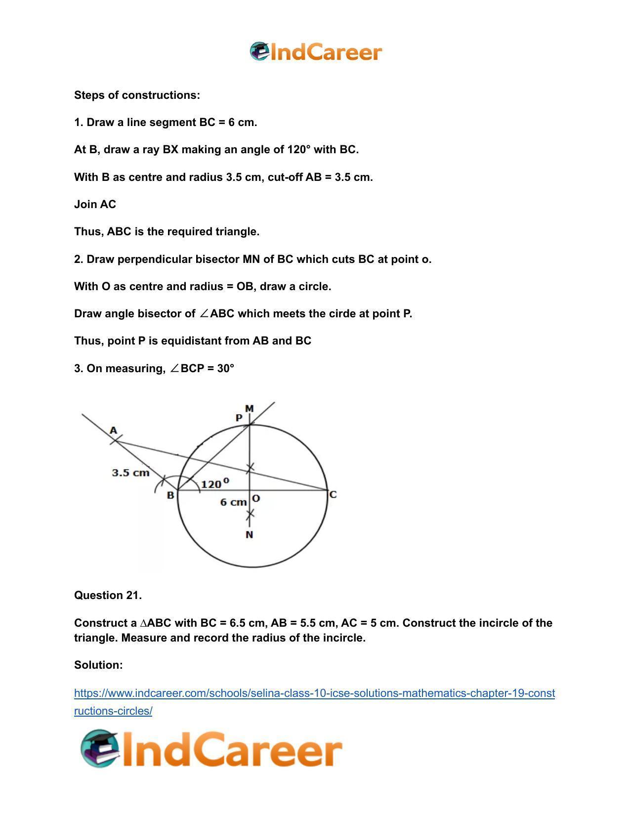 Selina Class 10 ICSE Solutions Mathematics : Chapter 19- Constructions (Circles) - Page 18