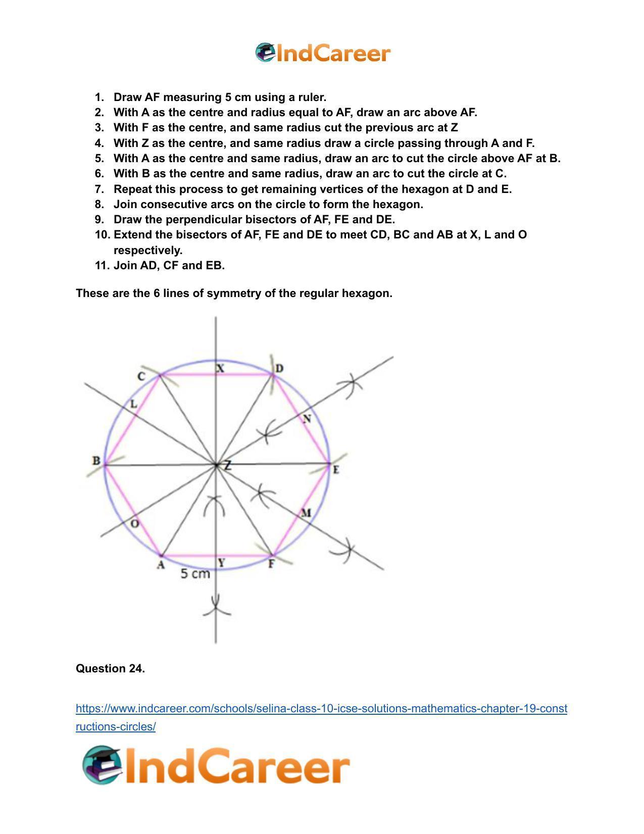 Selina Class 10 ICSE Solutions Mathematics : Chapter 19- Constructions (Circles) - Page 21