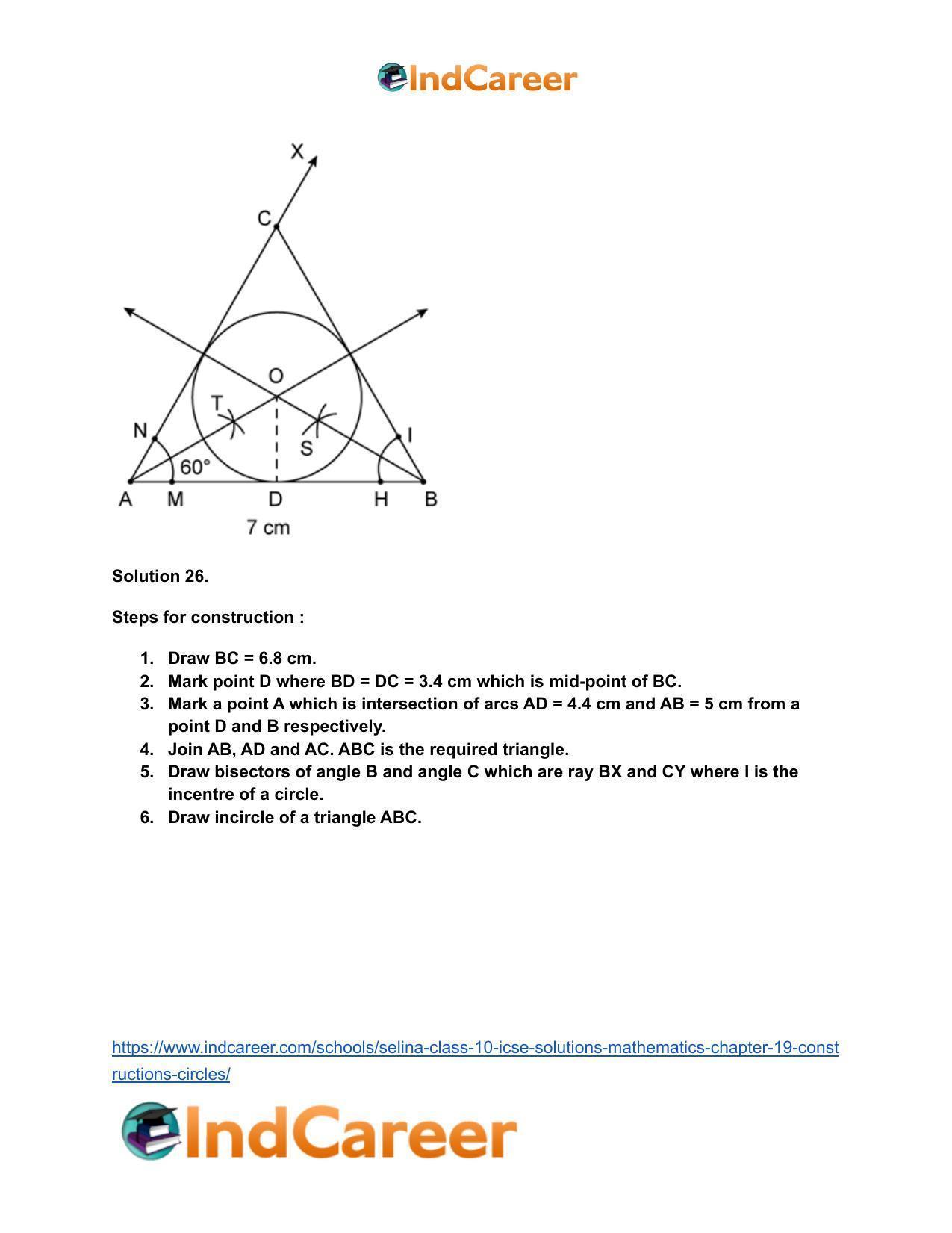Selina Class 10 ICSE Solutions Mathematics : Chapter 19- Constructions (Circles) - Page 24