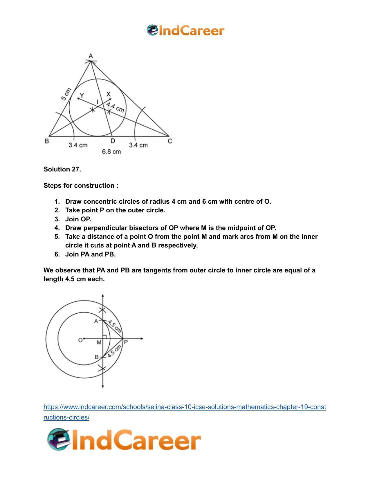 Selina Class 10 ICSE Solutions Mathematics : Chapter 19- Constructions (Circles) - Page 25