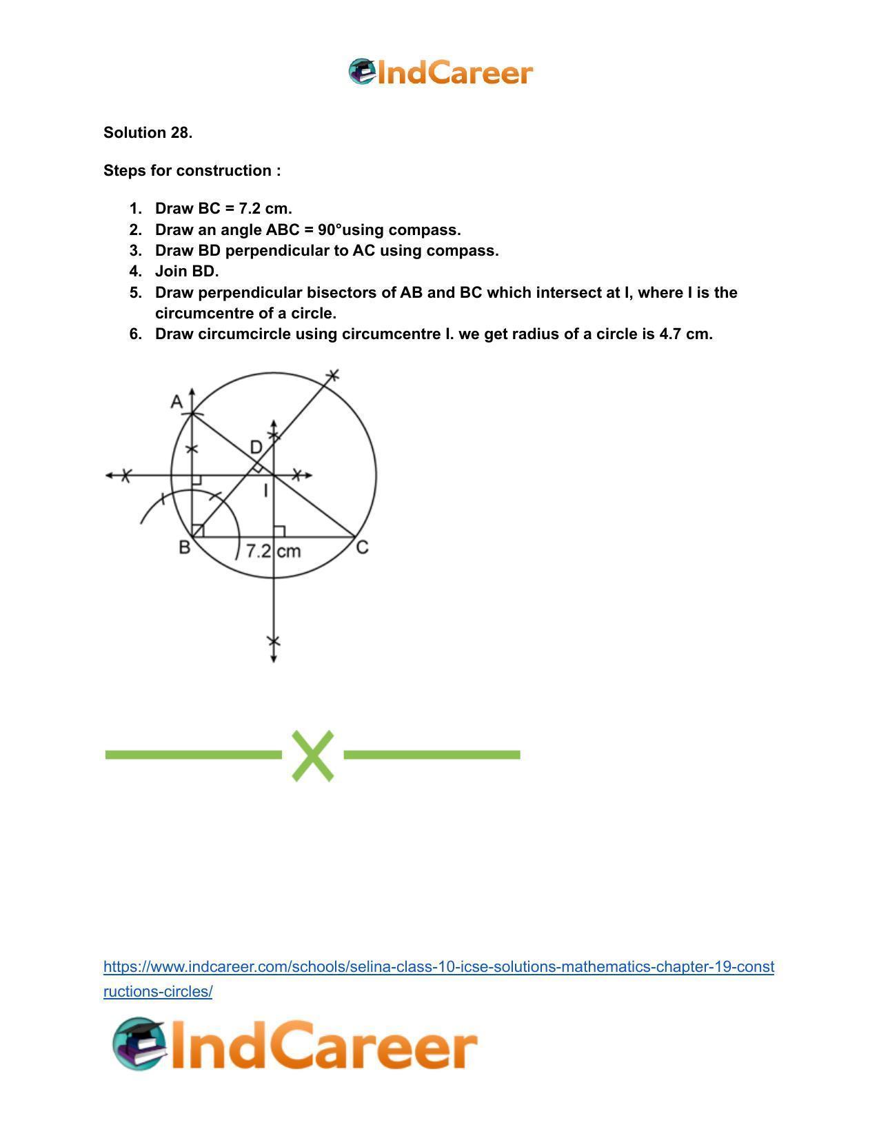 Selina Class 10 ICSE Solutions Mathematics : Chapter 19- Constructions (Circles) - Page 26