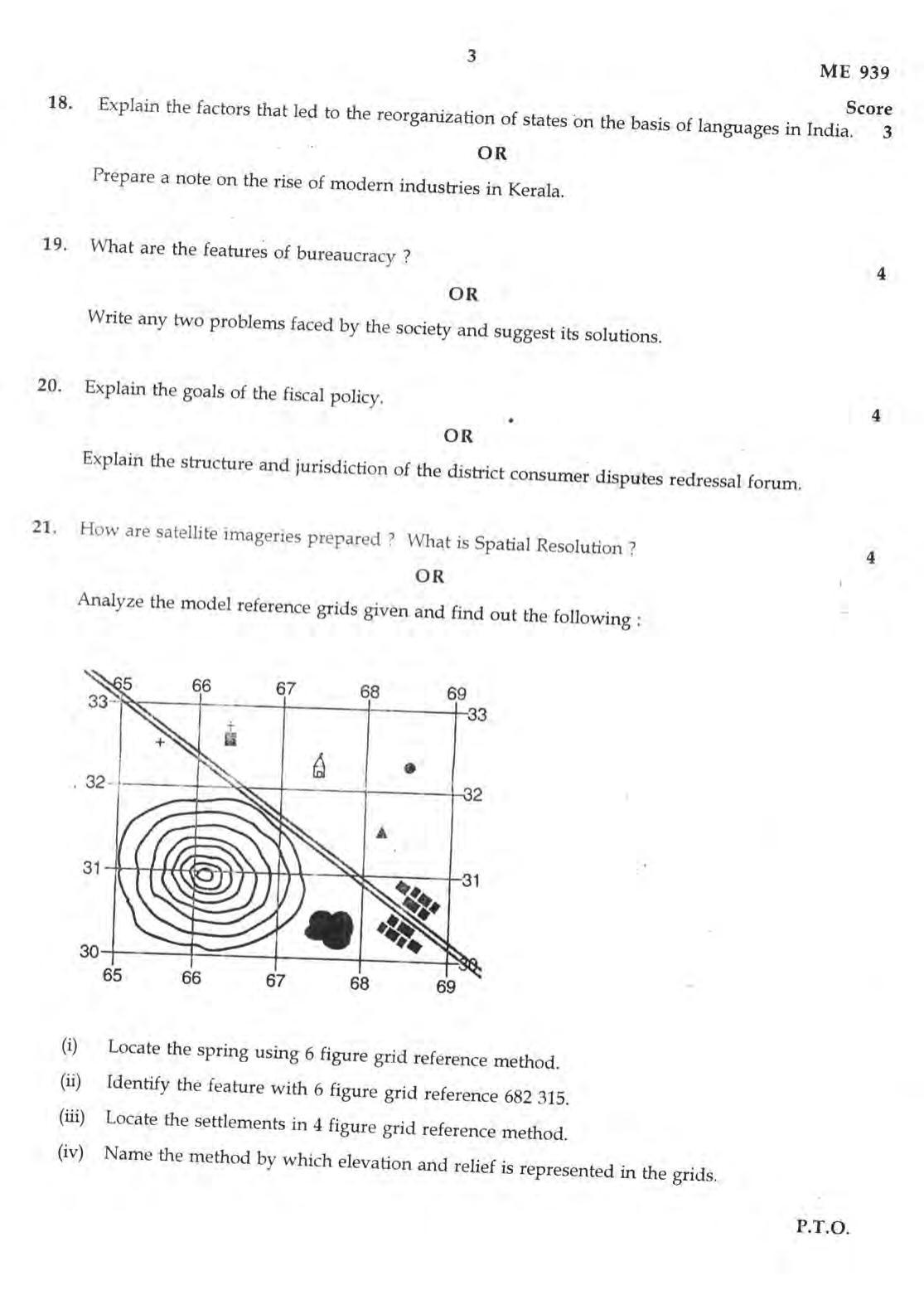 Kerala SSLC 2019 Social Science Question Paper (EM) (Model) - Page 3