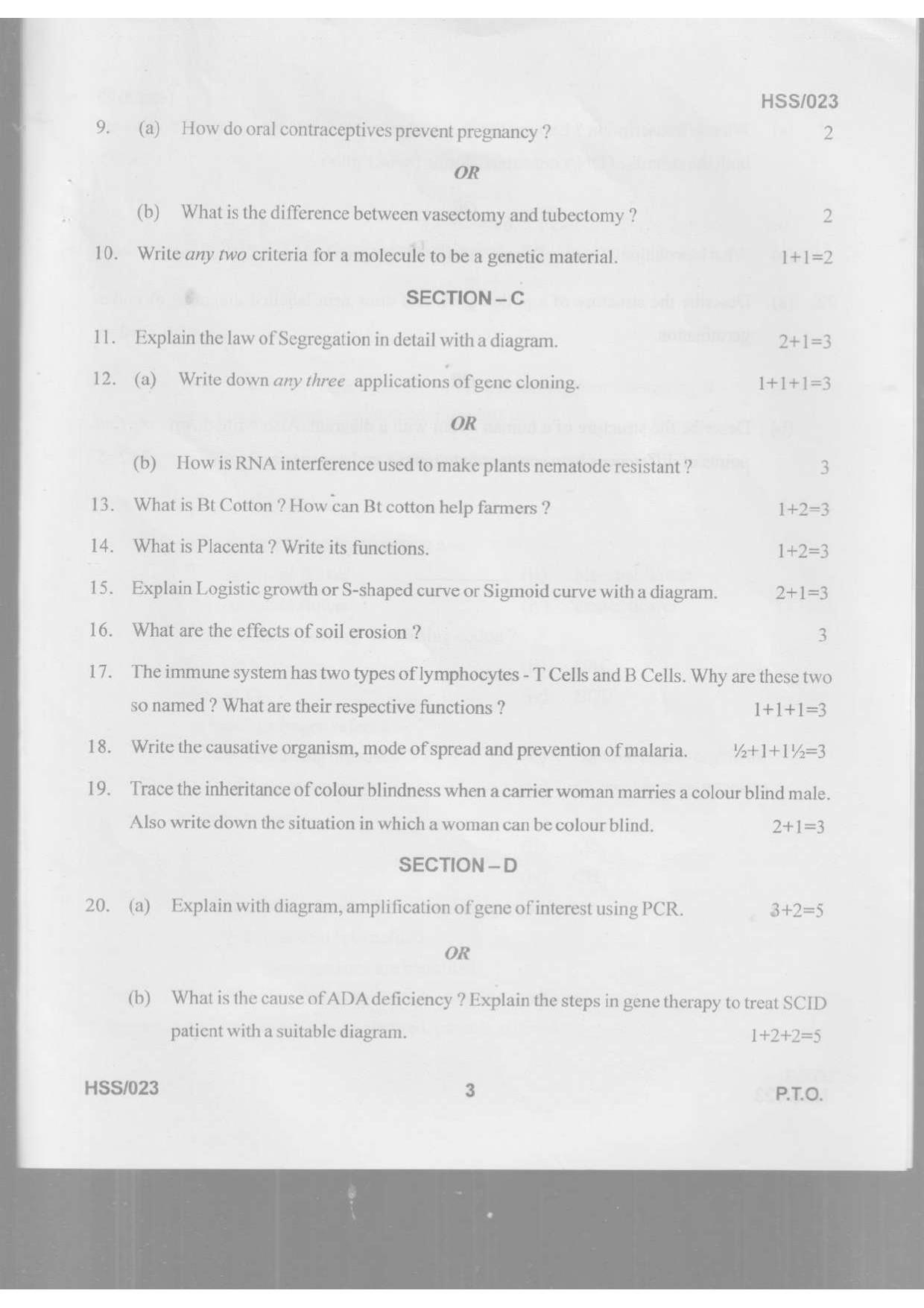 MBSE HSSLC 2021 Science Question Paper - Page 3
