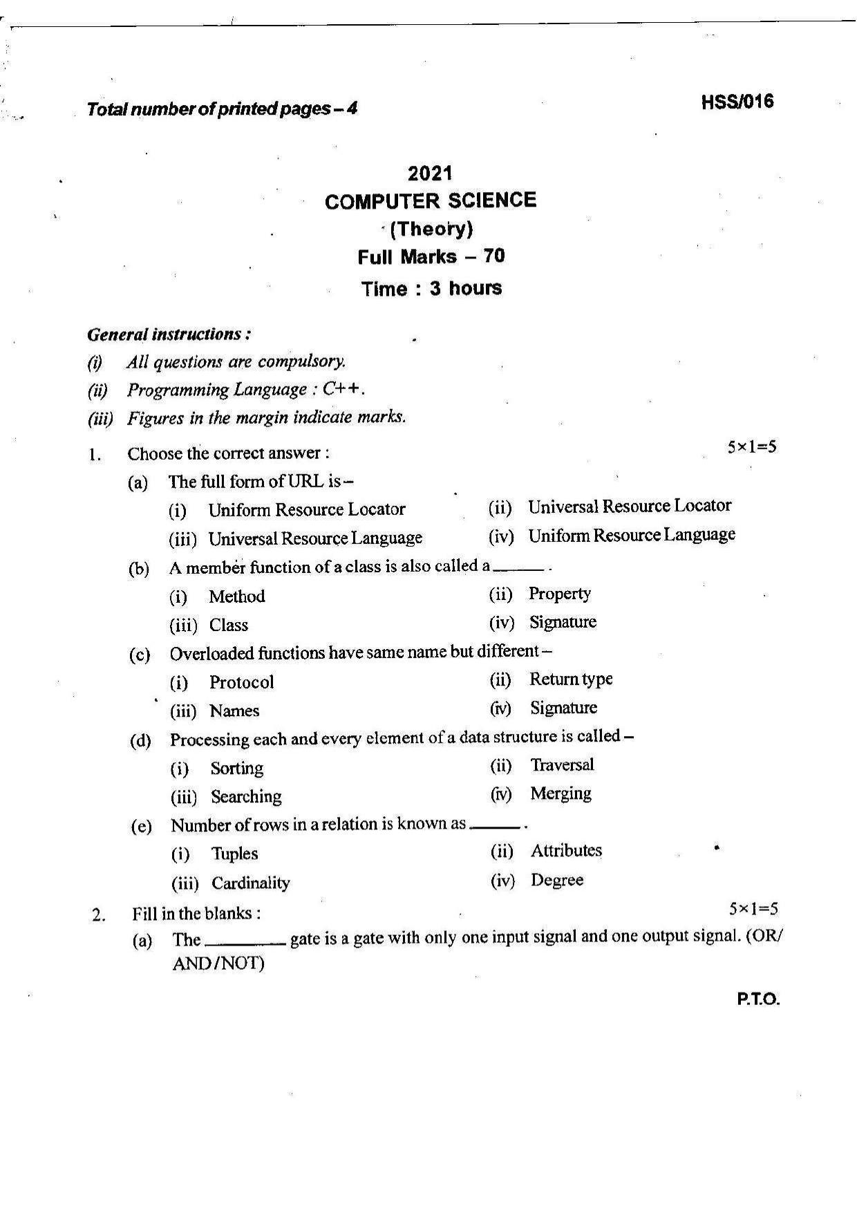 MBSE HSSLC 2021 Science Question Paper - Page 9