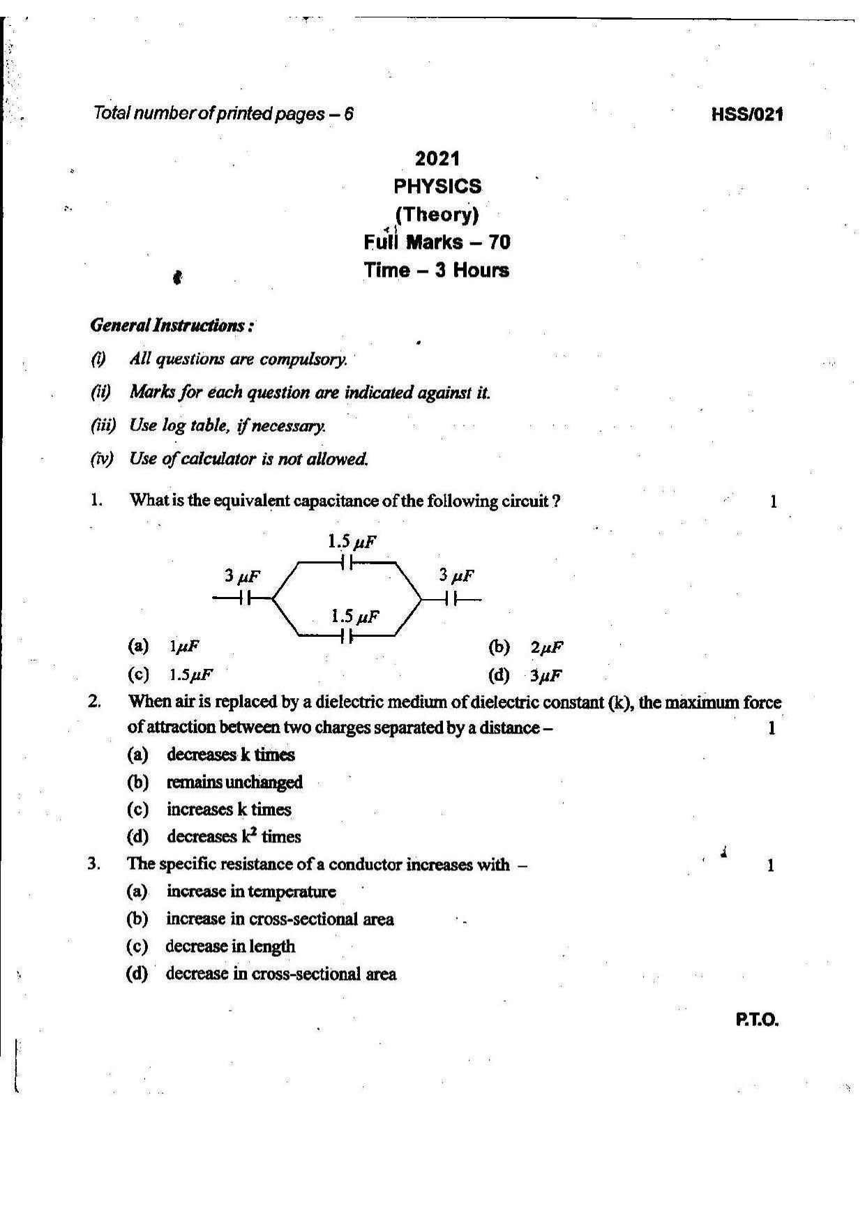 MBSE HSSLC 2021 Science Question Paper - Page 36