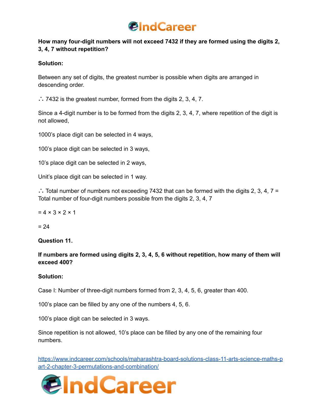 Maharashtra Board Solutions Class 11-Arts & Science Maths (Part 2): Chapter 3- Permutations and Combination - Page 8