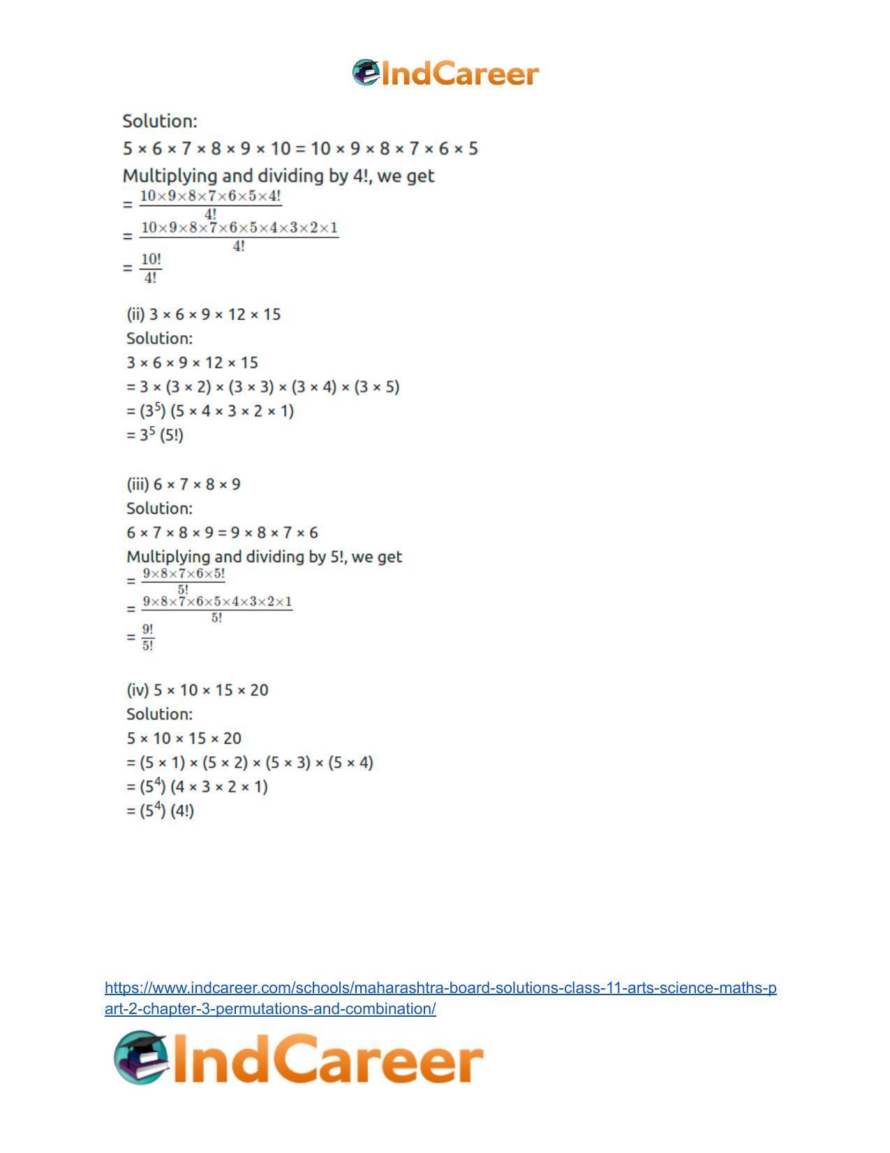 Maharashtra Board Solutions Class 11-Arts & Science Maths (Part 2): Chapter 3- Permutations and Combination - Page 16