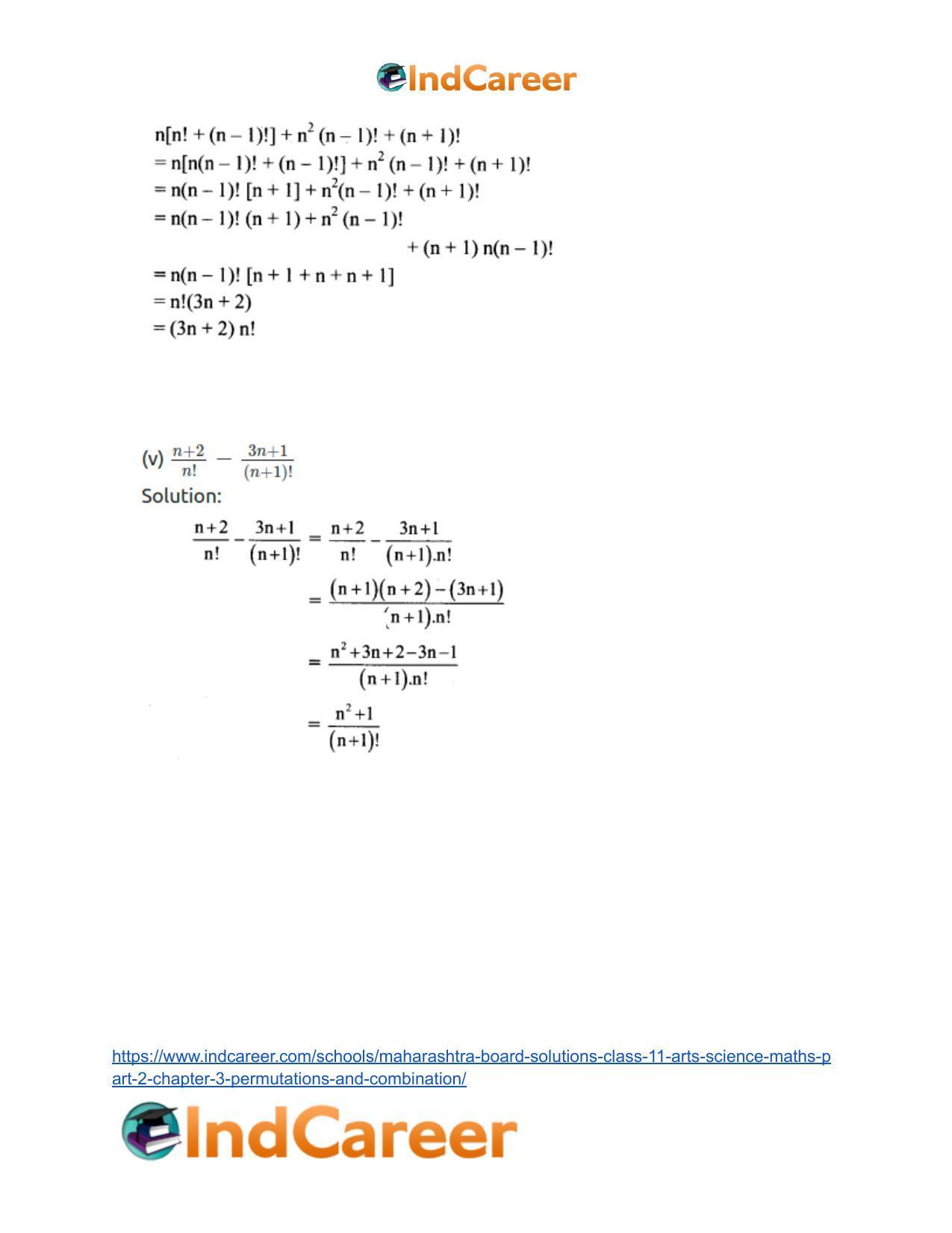 Maharashtra Board Solutions Class 11-Arts & Science Maths (Part 2): Chapter 3- Permutations and Combination - Page 29