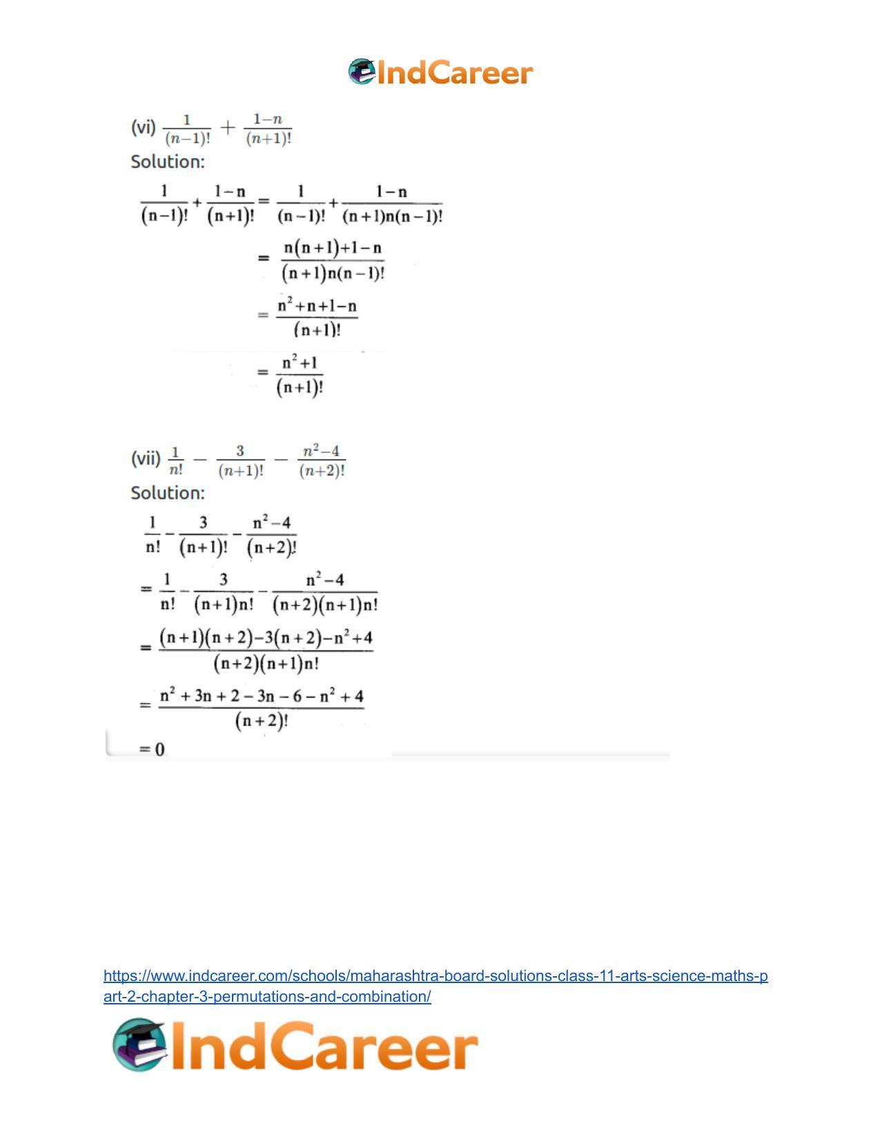 Maharashtra Board Solutions Class 11-Arts & Science Maths (Part 2): Chapter 3- Permutations and Combination - Page 30