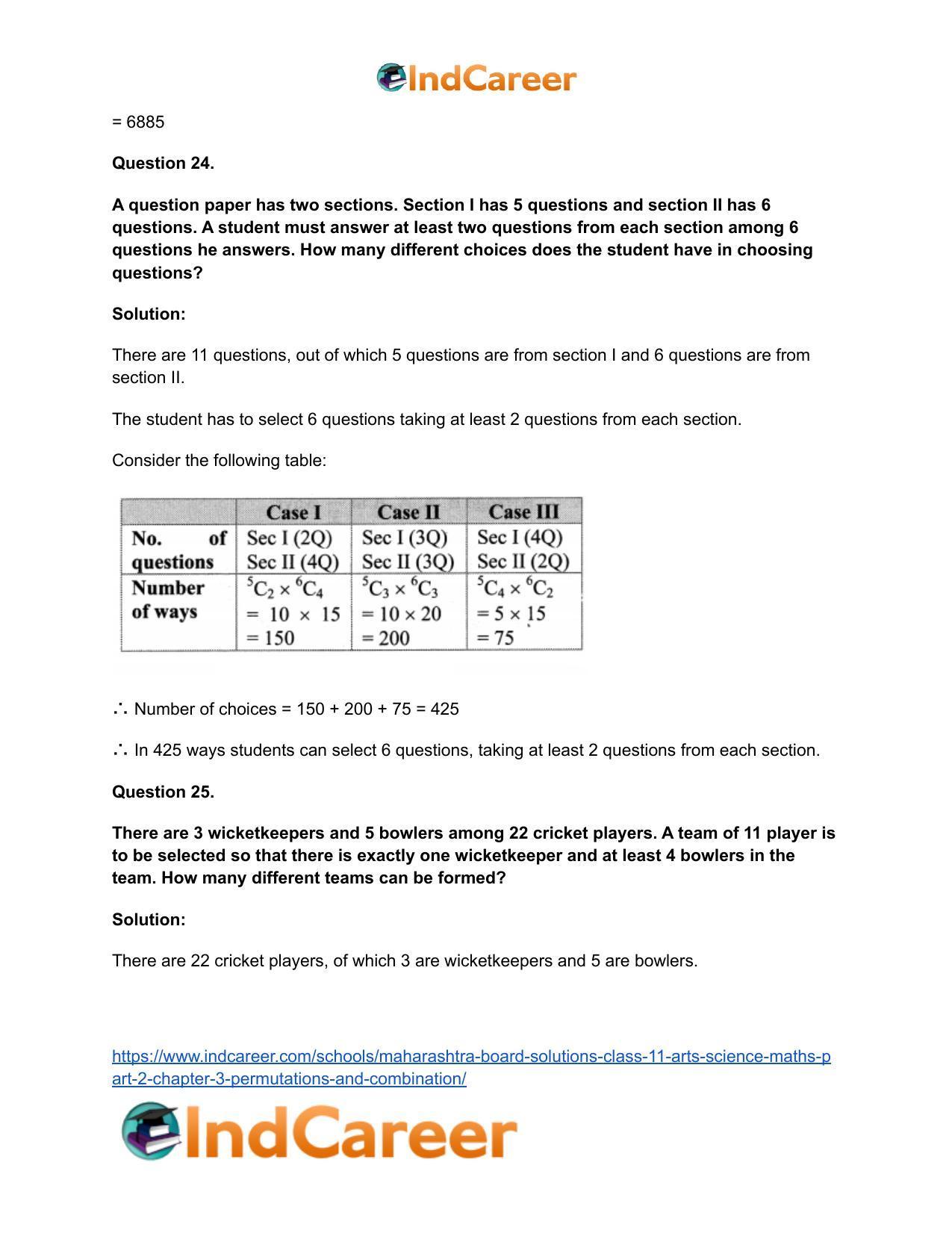 Maharashtra Board Solutions Class 11-Arts & Science Maths (Part 2): Chapter 3- Permutations and Combination - Page 90
