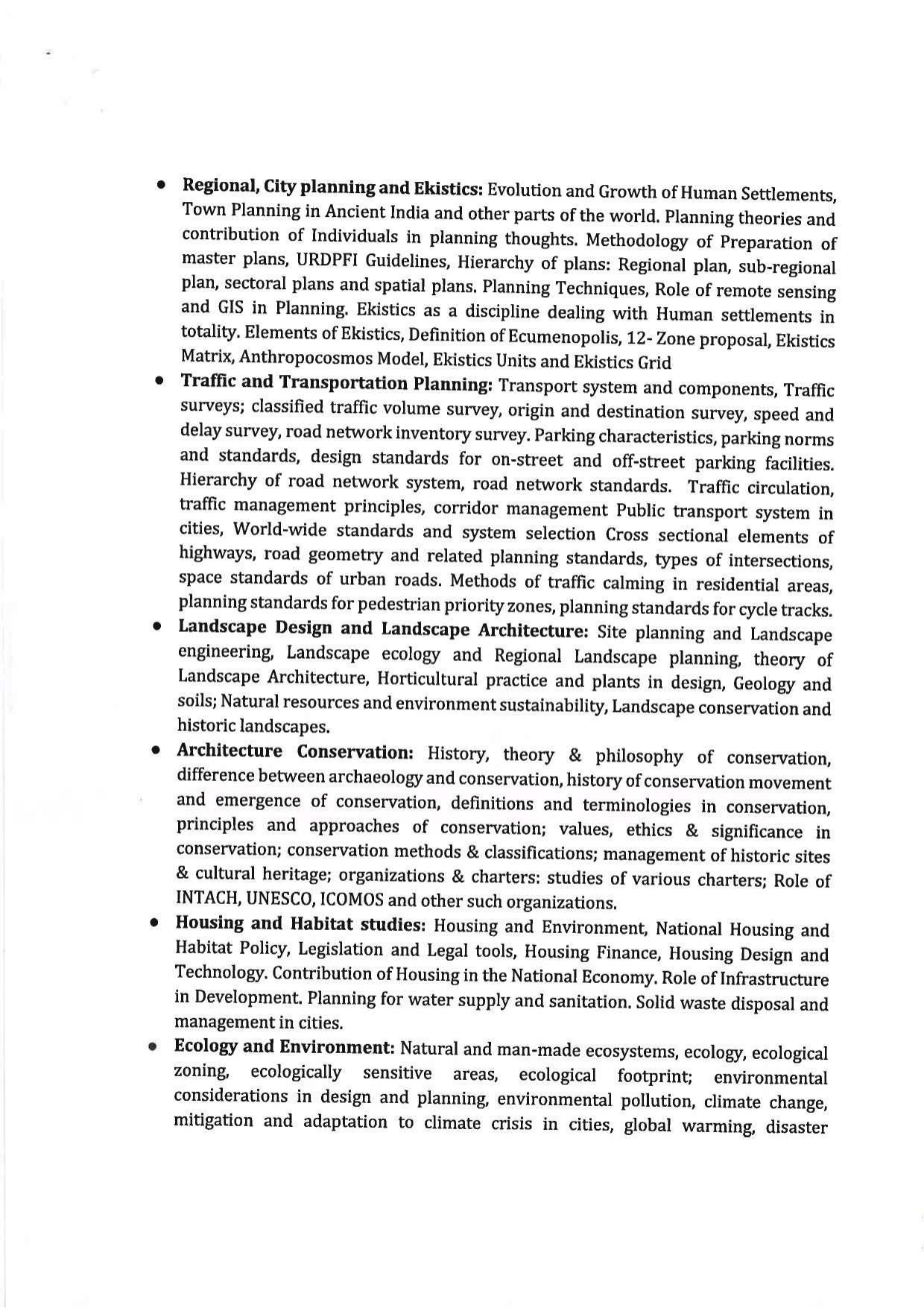JMI Entrance Exam FACULTY OF ARCHITECTURE & EKISTICS Syllabus - Page 3