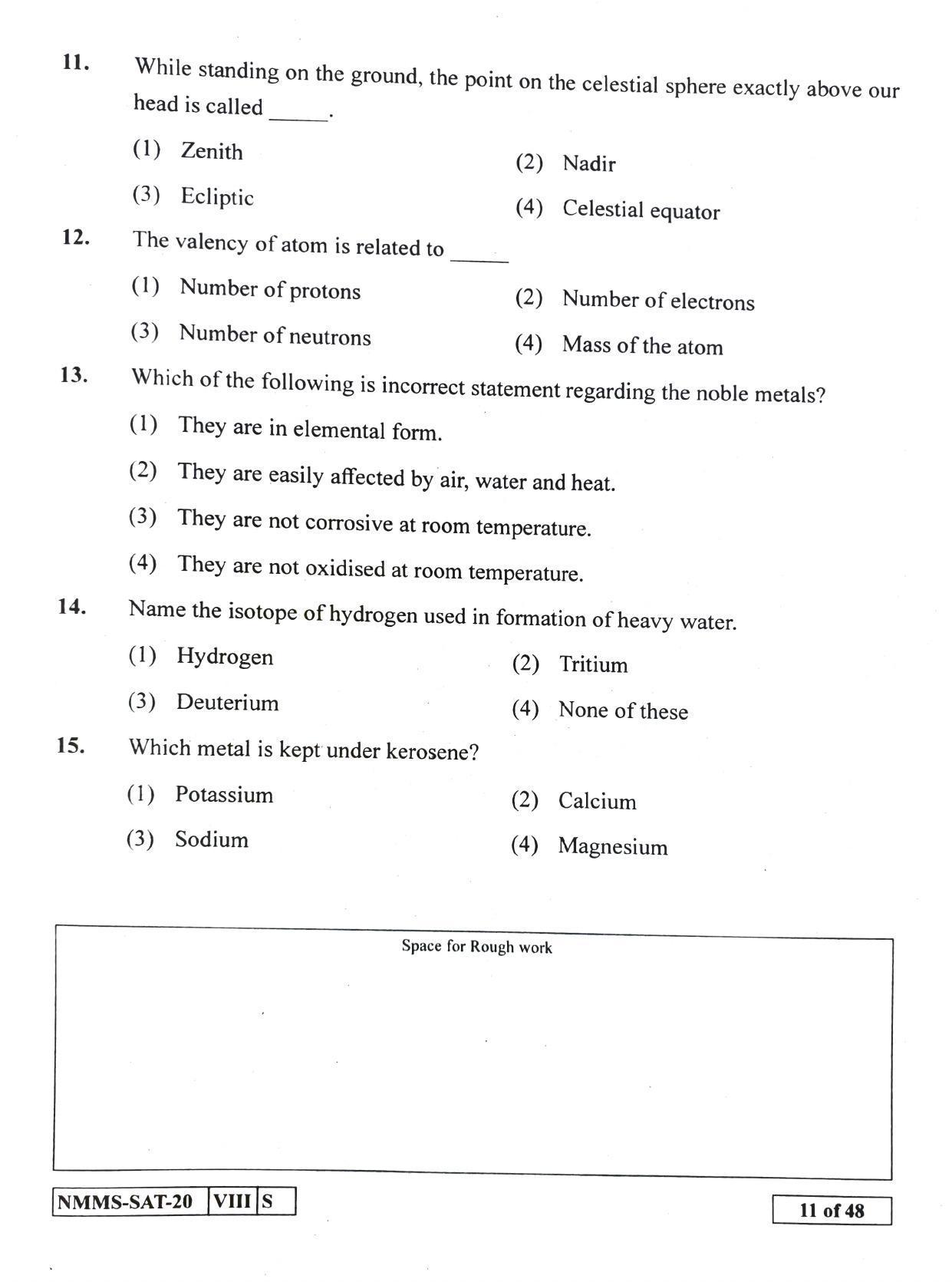 SAT HINDI 2020-21 Class 8 Maharashtra NMMS Question Papers - Page 11