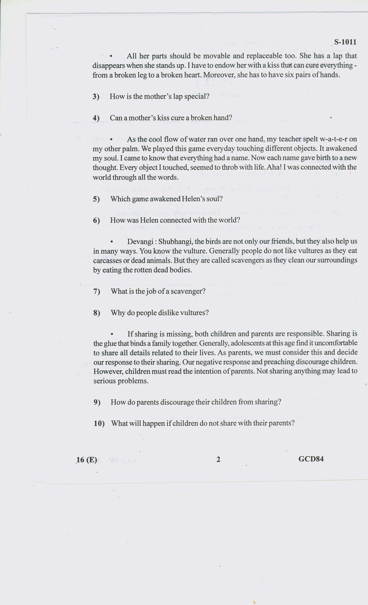 Gujarat Board Class 10th ENGLISH SL 2020 Question Paper - Page 2