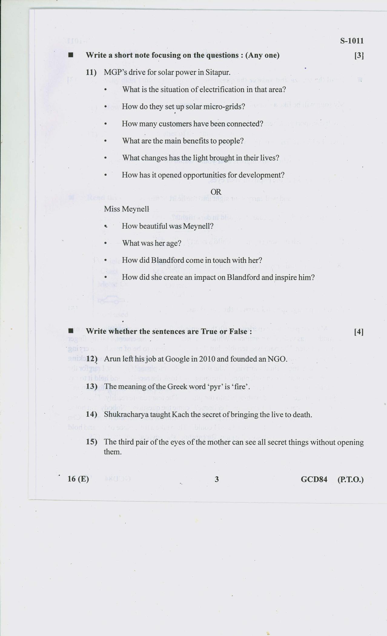 Gujarat Board Class 10th ENGLISH SL 2020 Question Paper - Page 3