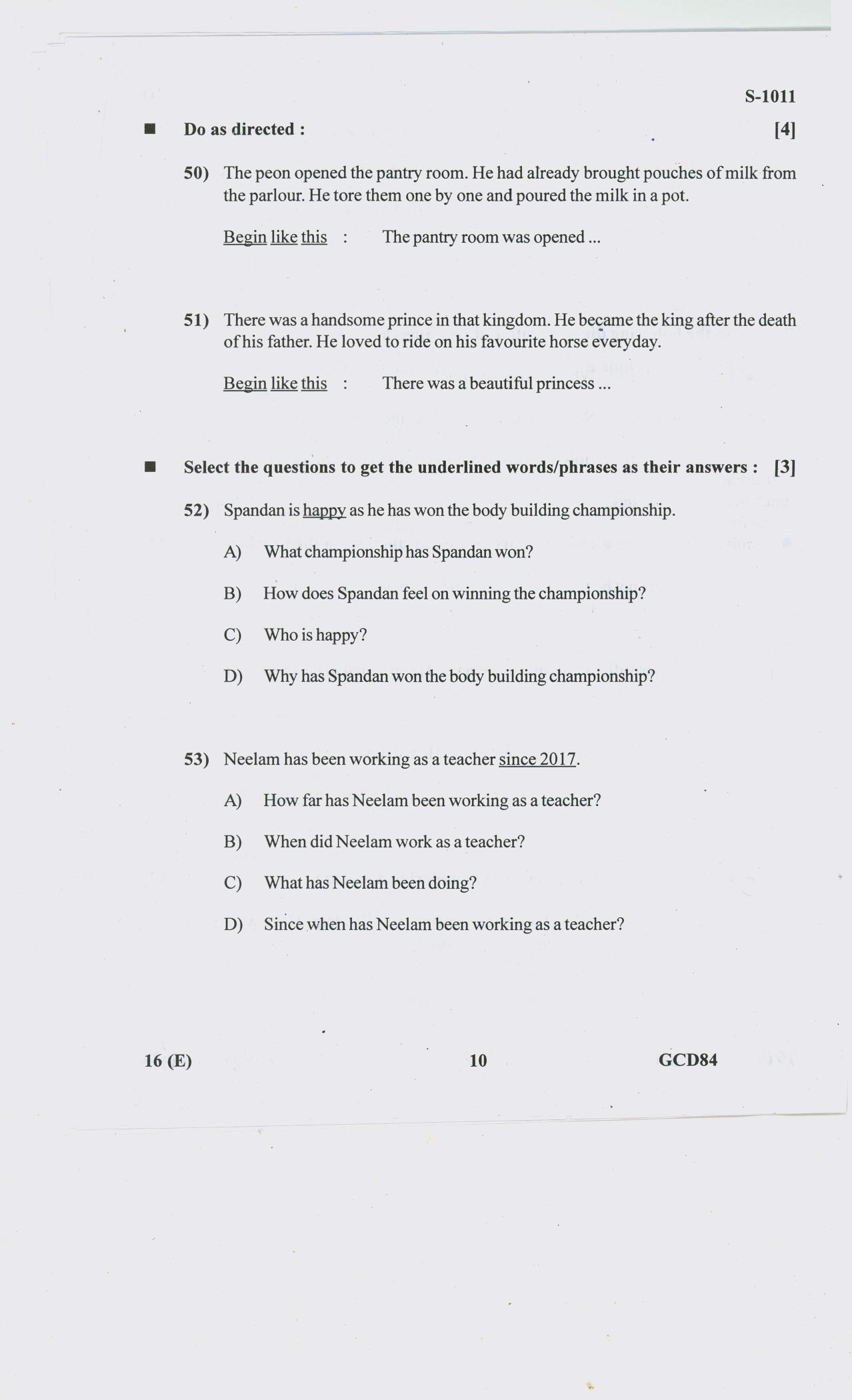 Gujarat Board Class 10th ENGLISH SL 2020 Question Paper - Page 10