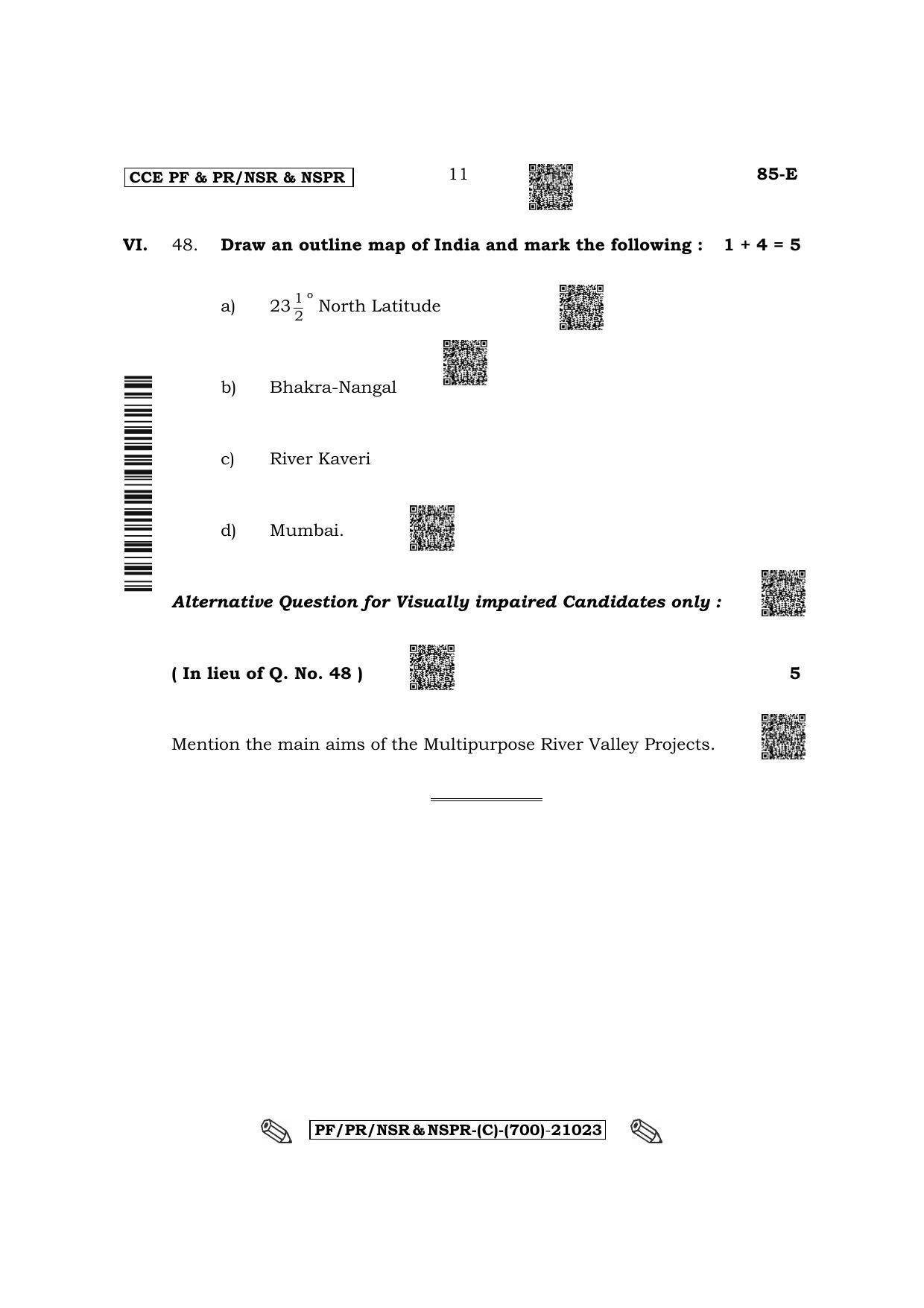 Karnataka SSLC Social Science - English Medium Question Paper 2022 (C Version) - Page 11