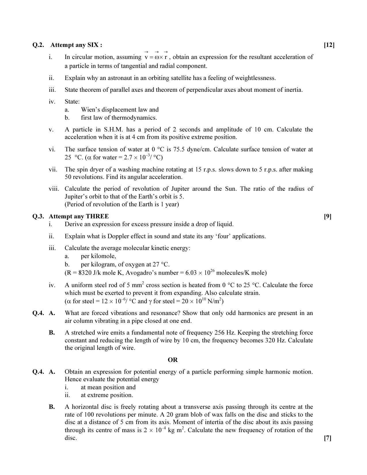 Maharashtra Board HSC Physics 2015 Question Paper - Page 2