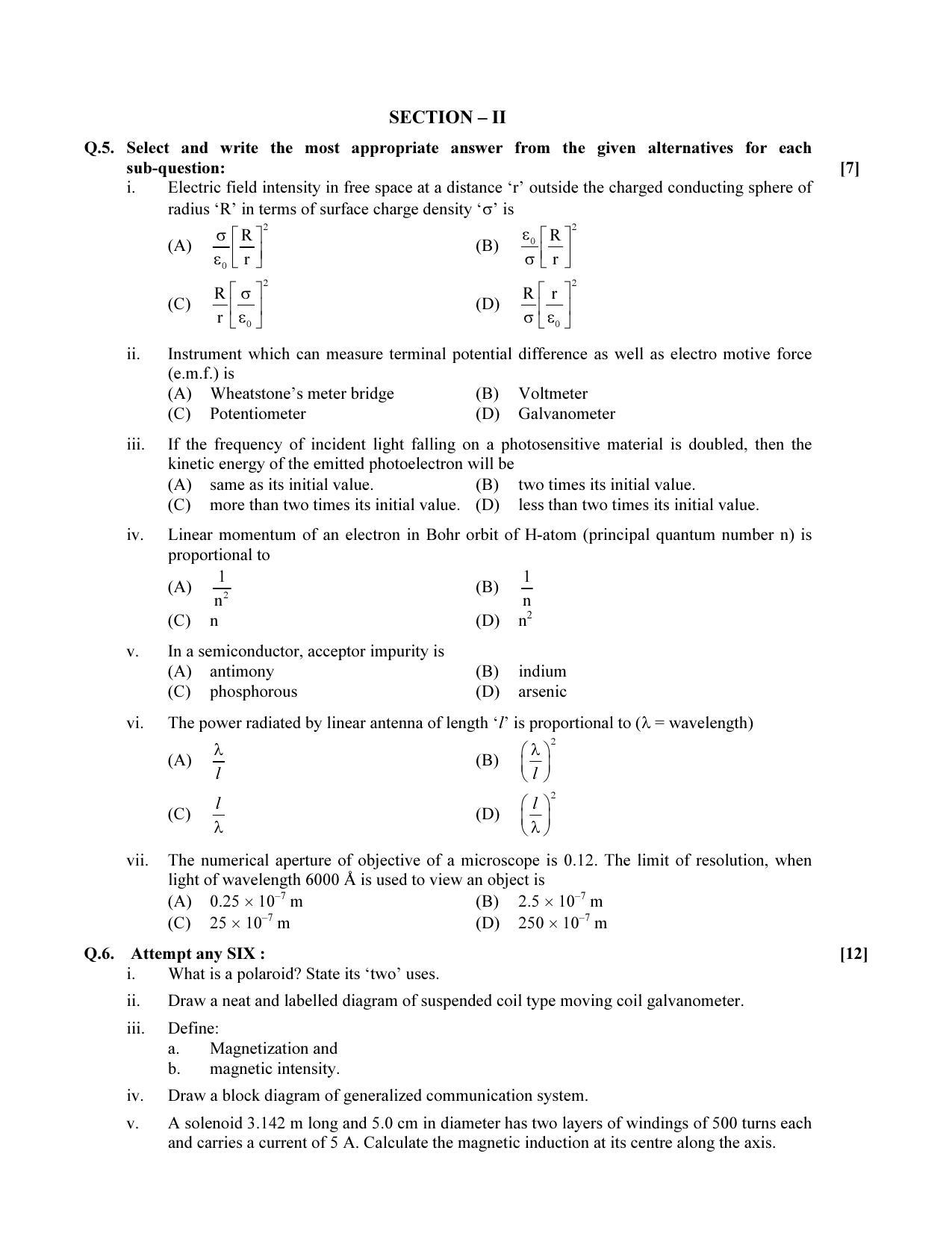 Maharashtra Board HSC Physics 2015 Question Paper - Page 3