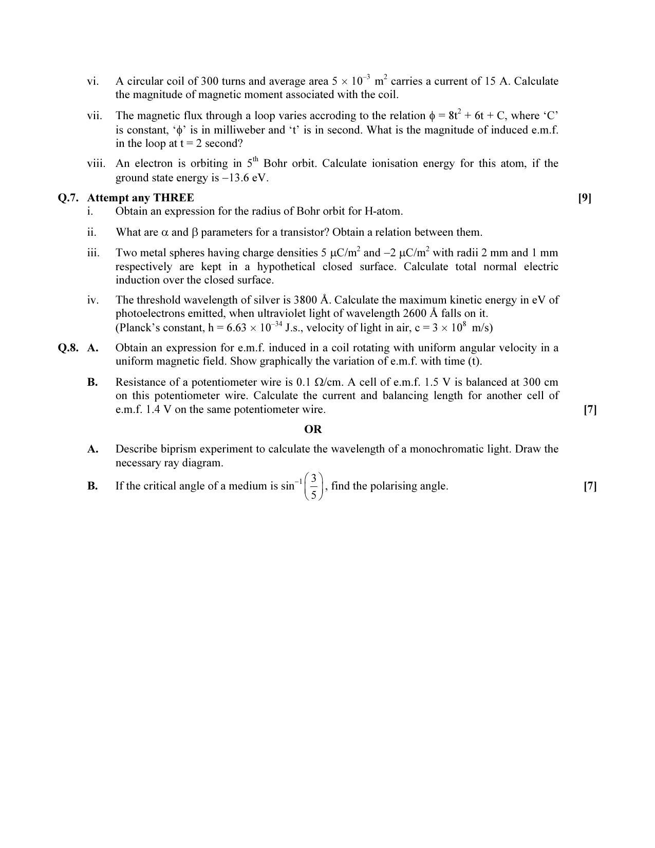 Maharashtra Board HSC Physics 2015 Question Paper - Page 4