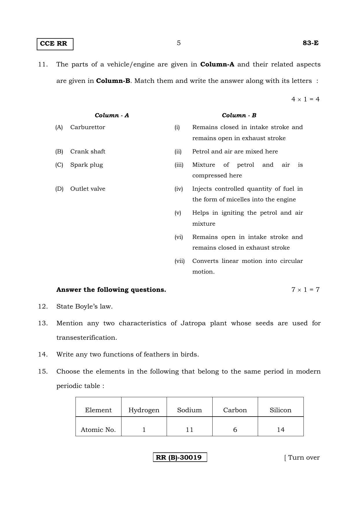 Karnataka SSLC Science (ENGLISH Medium) - 83-E (RR) (Revised Un-Revised)_s2 (Supplementary) June 2018 Question Paper - Page 5