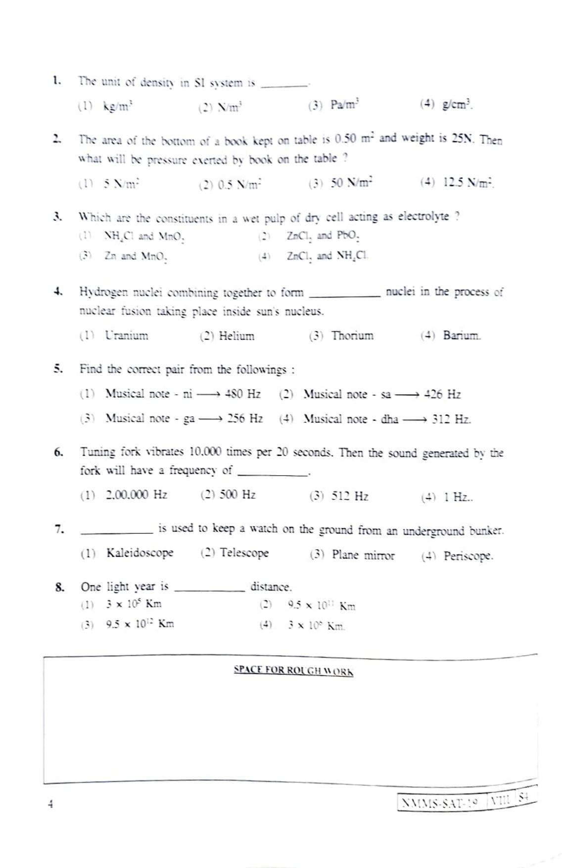 SAT GUJARATI 2019-20 Class 8 Maharashtra NMMS Question Papers - Page 4