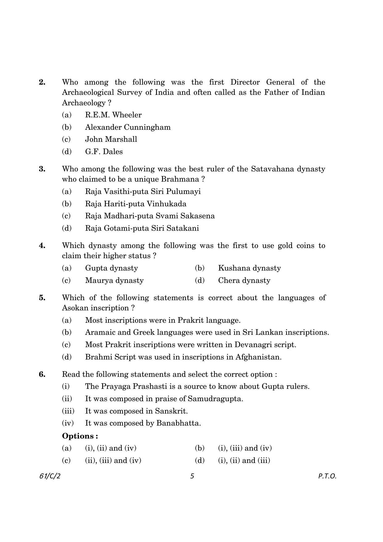 CBSE Class 12 61-2 History 2023 (Compartment) Question Paper - Page 5