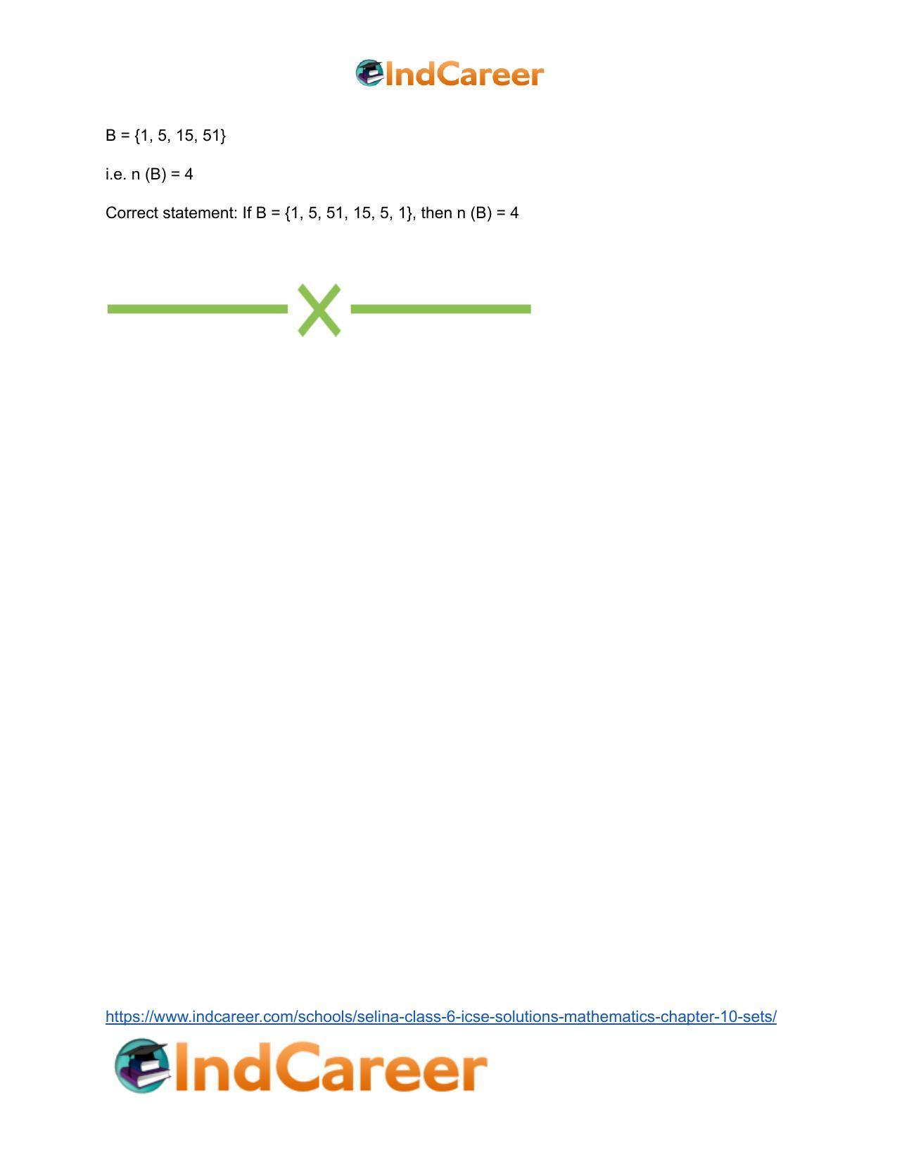 Selina Class 6 ICSE Solutions Mathematics : Chapter 10- Sets - Page 45