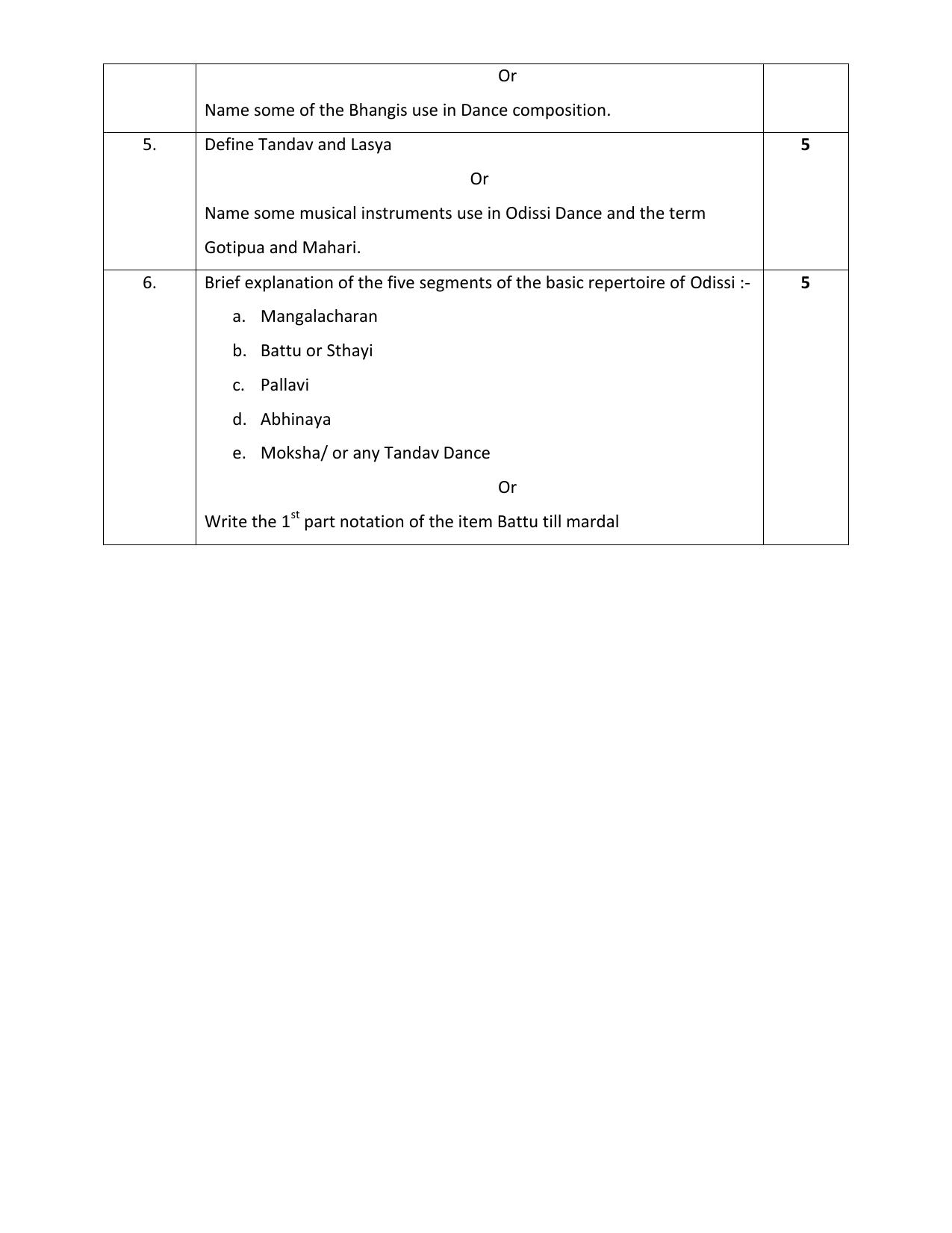 CBSE Class 12 Odissi -Sample Paper 2019-20 - Page 2