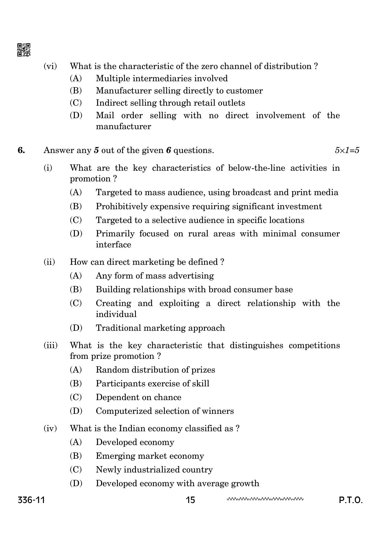 CBSE Class 12 Marketing 2024 Question Paper - Page 15