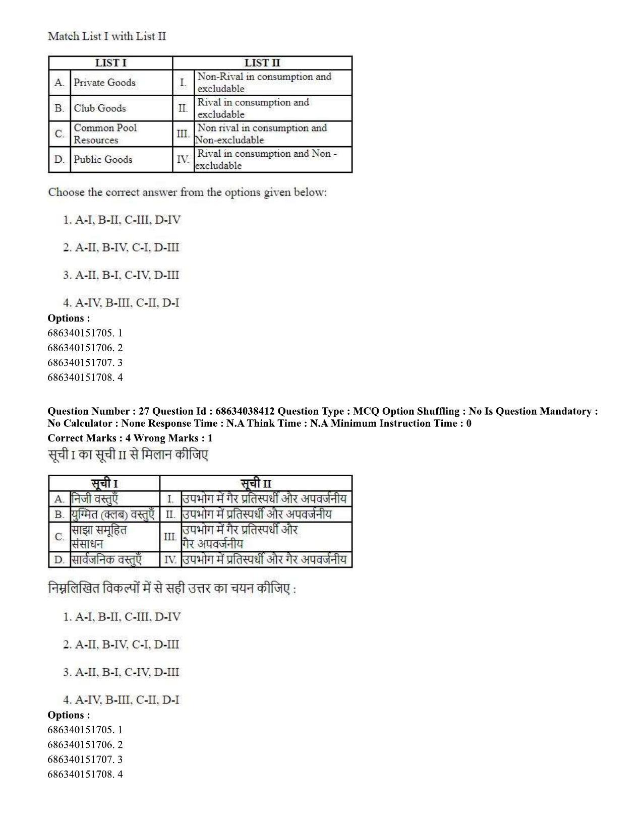 CUET PG 2023: COQP10 – Economics (Eng) - Shift 2 (25-06-2023) Question Paper - Page 29