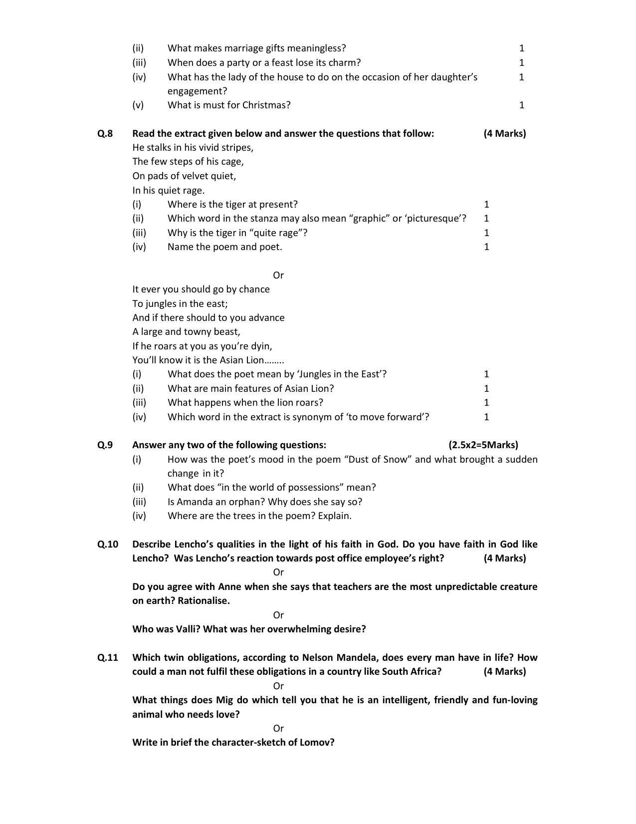 HPBOSE Class 10th English Sample Question Papers 2025 - Page 5