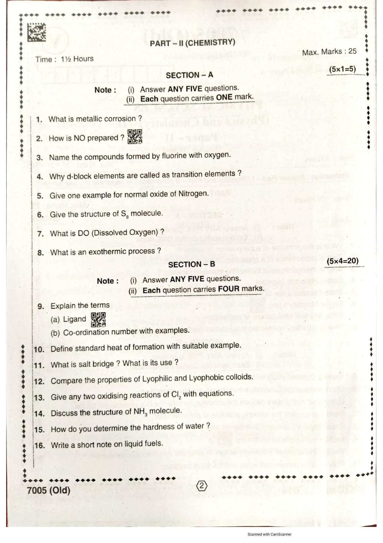 AP Intermediate 2nd Year Vocational Question Paper September-2021 - Physical_Science(Physics&Chemistry)-II(7005) - Page 2