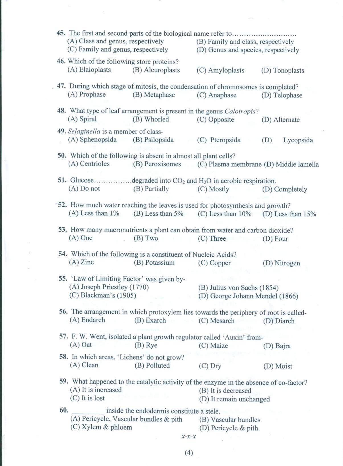 PUCET UG 2021 Biology Question Paper - Page 5