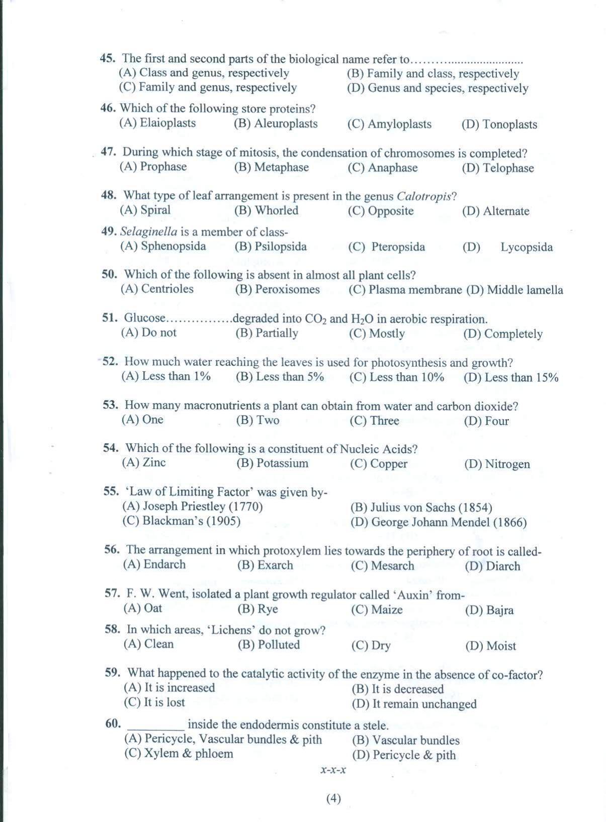 PUCET UG 2021 Biology Question Paper - Page 5