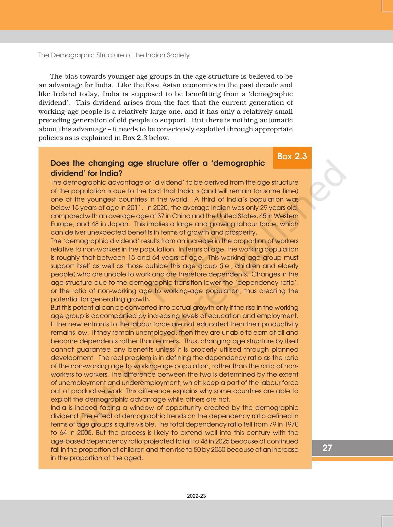 NCERT Book for Class 12 Sociology (Indian Society) Chapter 2 The Demographic Structure of the Indian Society - Page 19