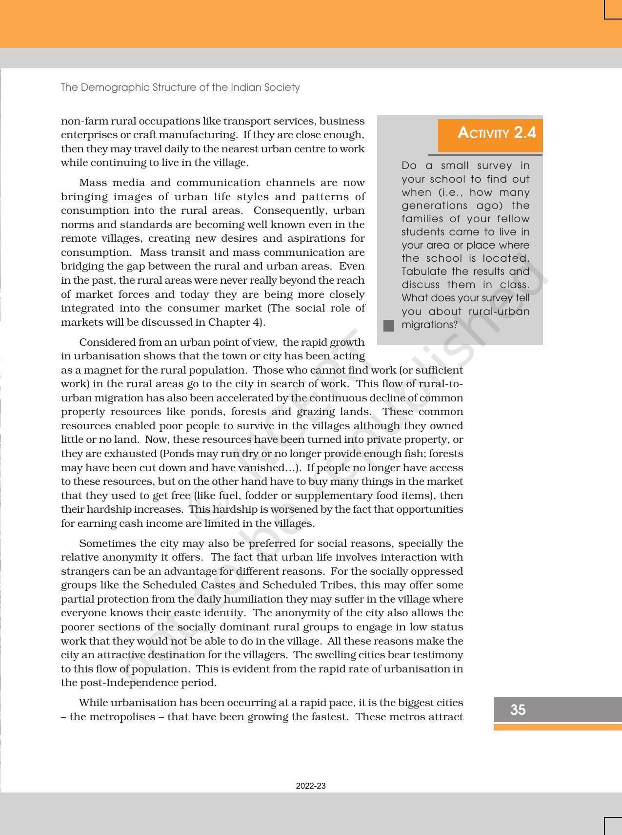 NCERT Book for Class 12 Sociology (Indian Society) Chapter 2 The Demographic Structure of the Indian Society - Page 27