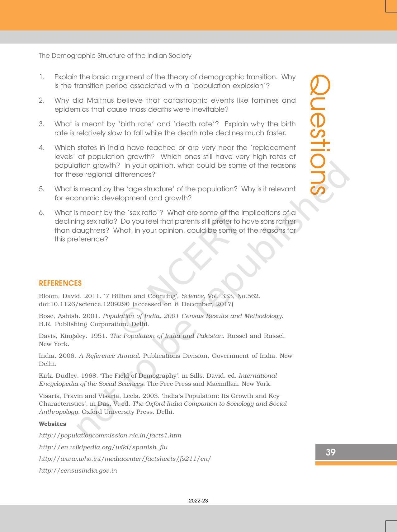 NCERT Book for Class 12 Sociology (Indian Society) Chapter 2 The Demographic Structure of the Indian Society - Page 31