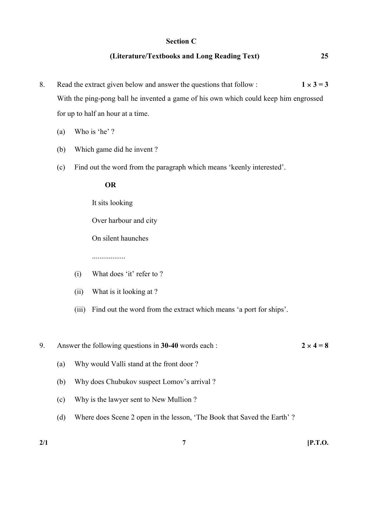 CBSE Class 10 2-1 English (Language And Literature) 2017-comptt Question Paper - Page 7