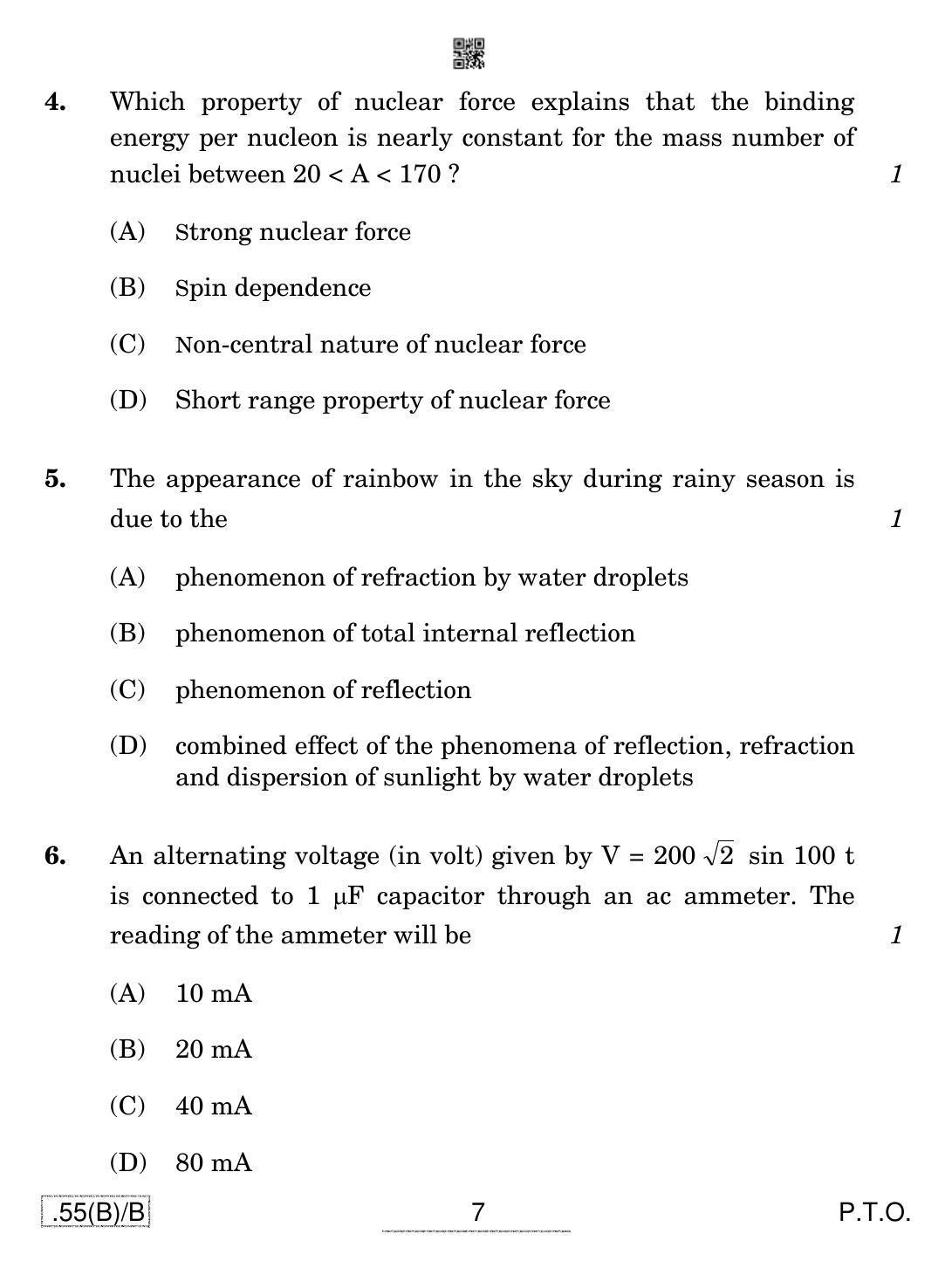 CBSE Class 12 55(B)-C - Physics For Blind Candidates 2020 Compartment Question Paper - Page 7