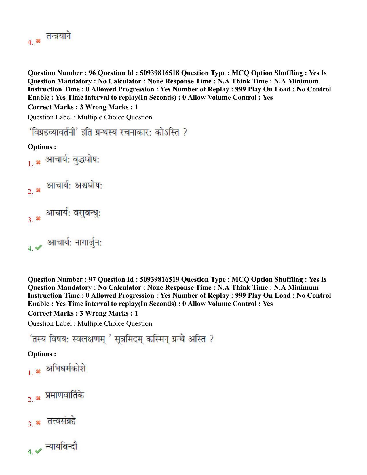 BHU RET Baudha Darshan 2020 Question Paper - Page 54
