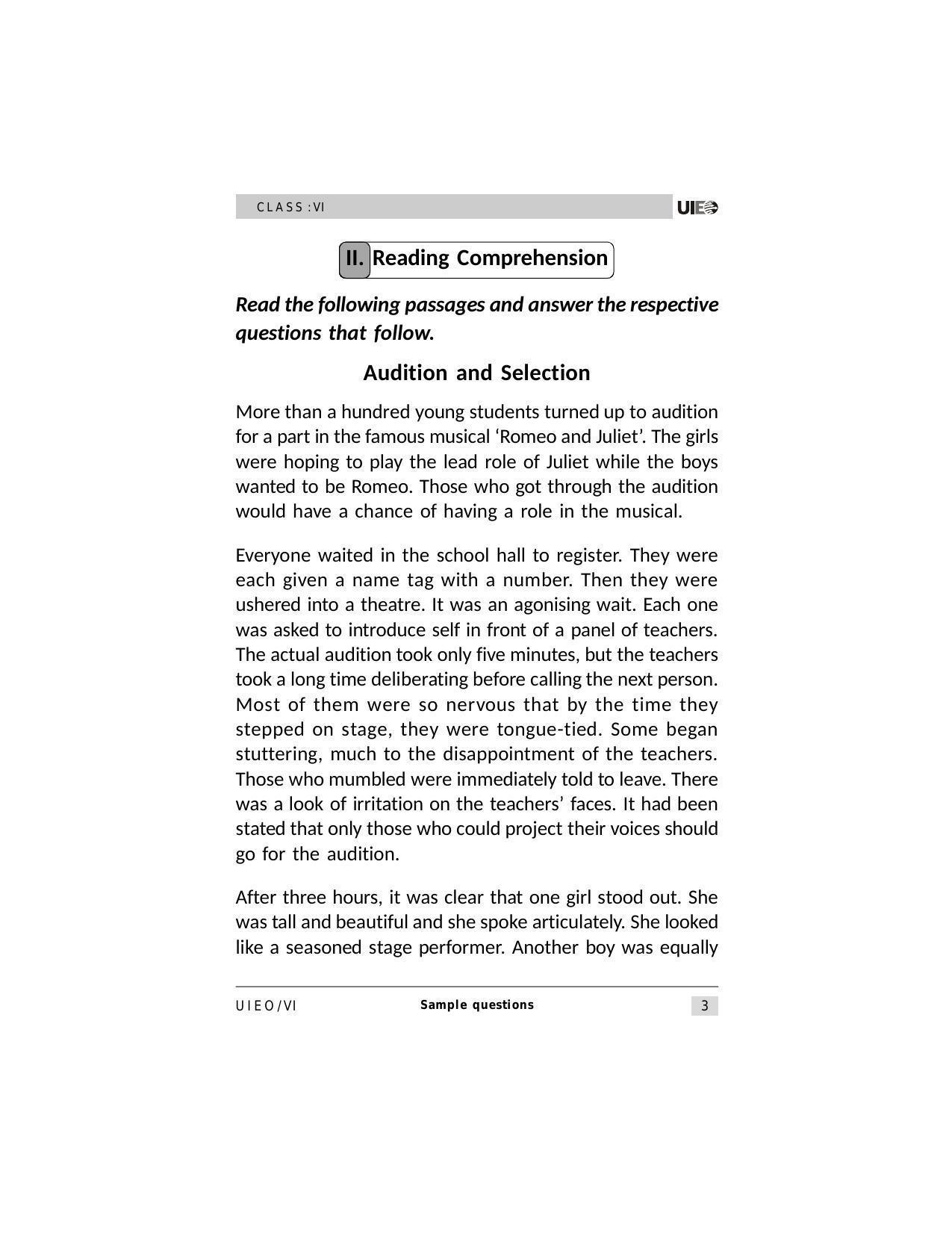 UIEO Sample Paper for Class 6 - Page 3