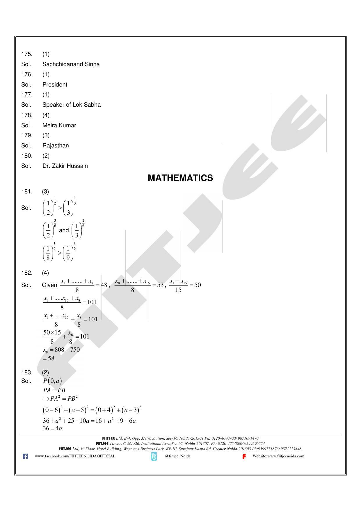 Uttar Pradesh NTSE 2020 SAT Answer Key - Page 6