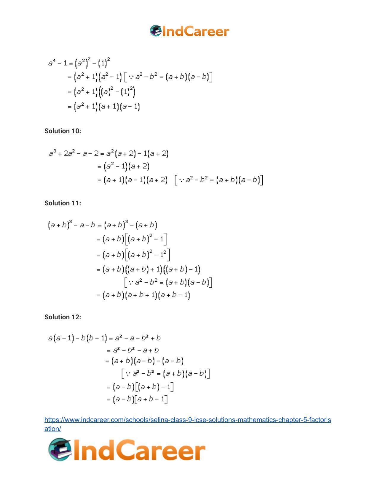 Selina Class 9 ICSE Solutions Mathematics : Chapter 5- Factorisation - Page 15