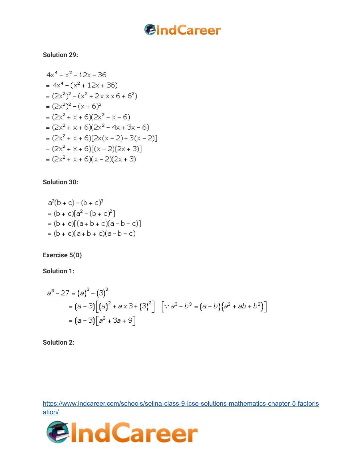 Selina Class 9 ICSE Solutions Mathematics : Chapter 5- Factorisation - Page 21